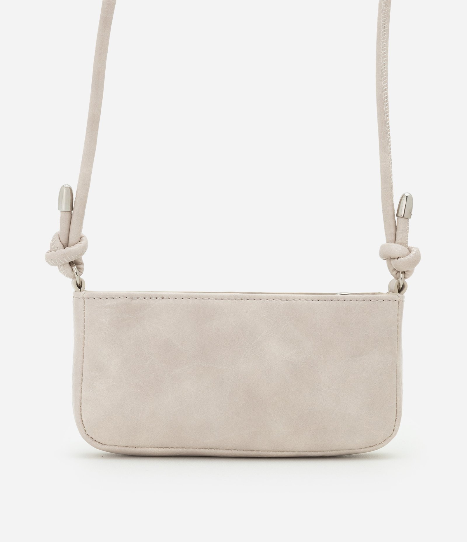 Bolsa Carteira Transversal Grande com Alça Tubular e Detalhes de Metal Cinza 3