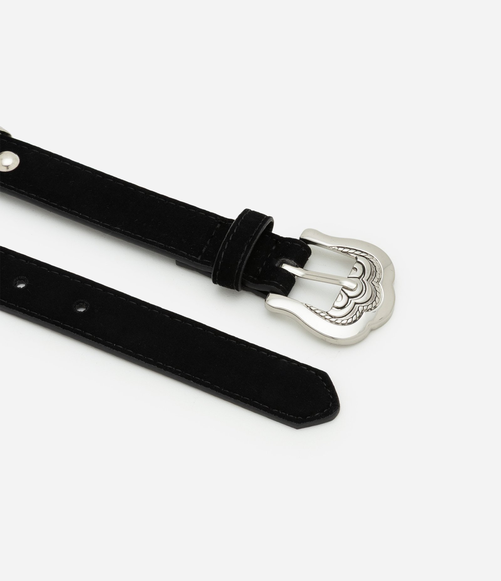 Cinto Médio com Fivela Diferenciada e Detalhes Faroeste Preto 2