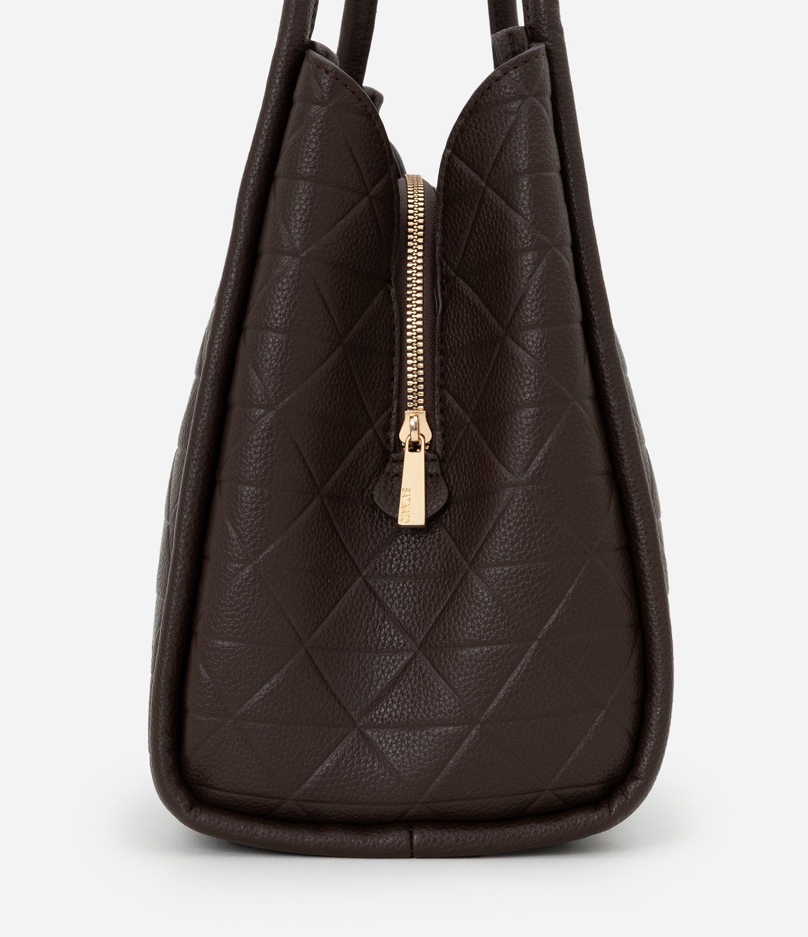 Bolsa Hobo Floater Texturizada com Divisórias Marrom 2