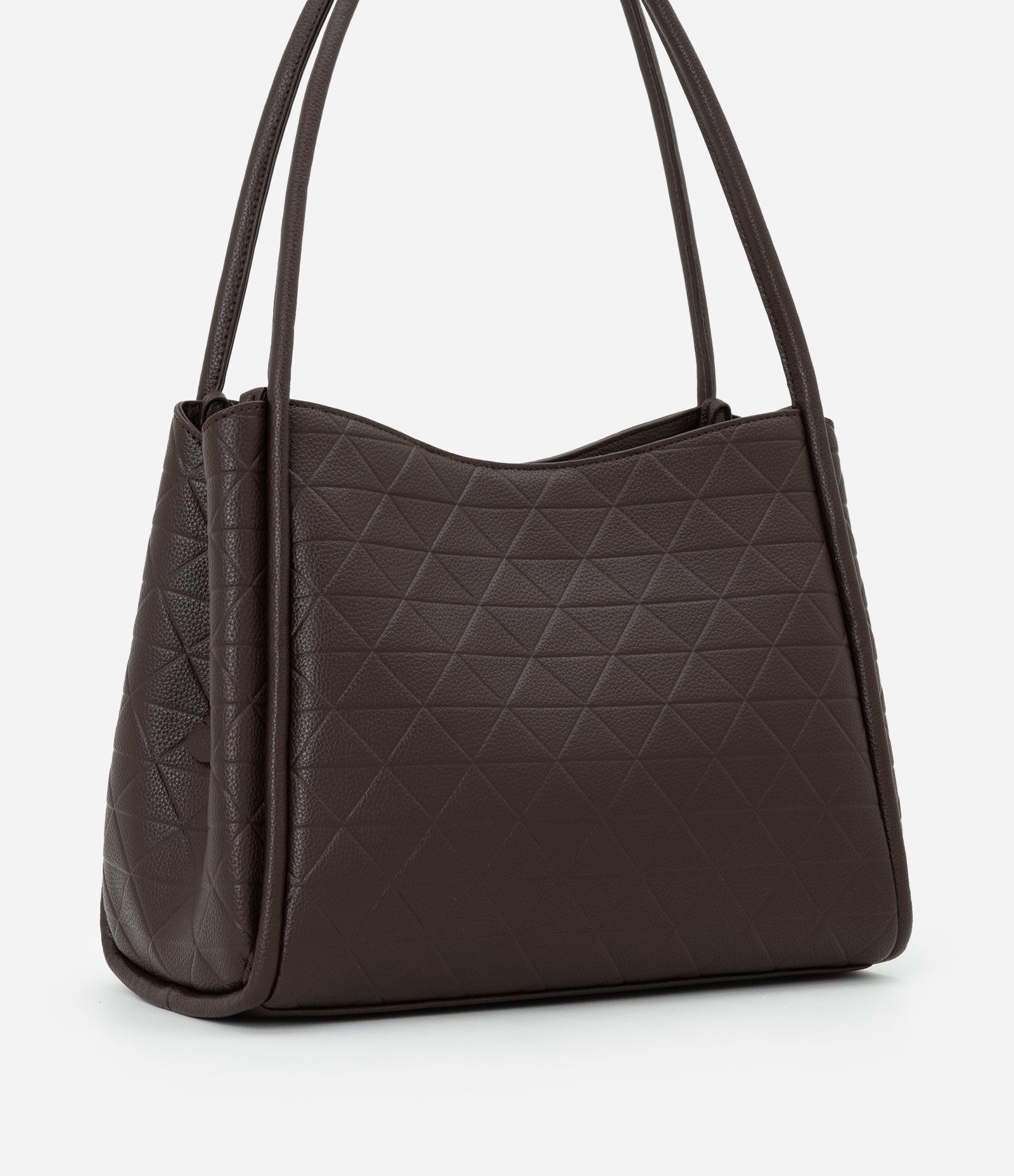 Bolsa Hobo Floater Texturizada com Divisórias Marrom 3