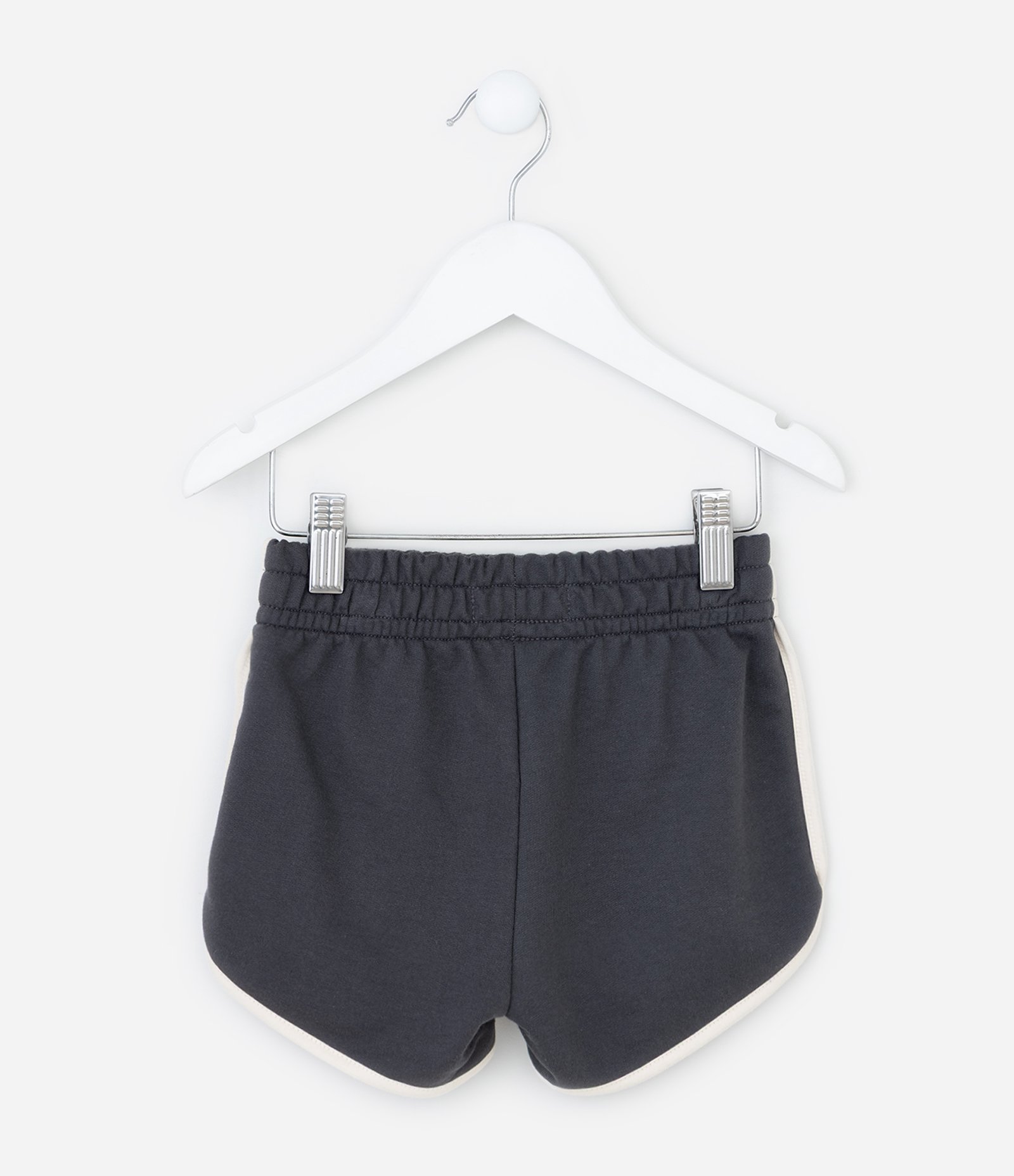 Short Infantil Runner em Moletom com Flor Localizada - Tam 1 a 6 Anos Cinza 2