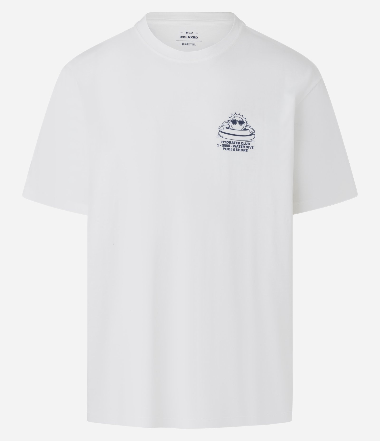 Camiseta Relaxed em Algodão com Estampa de de Sol na Piscina Branco 5