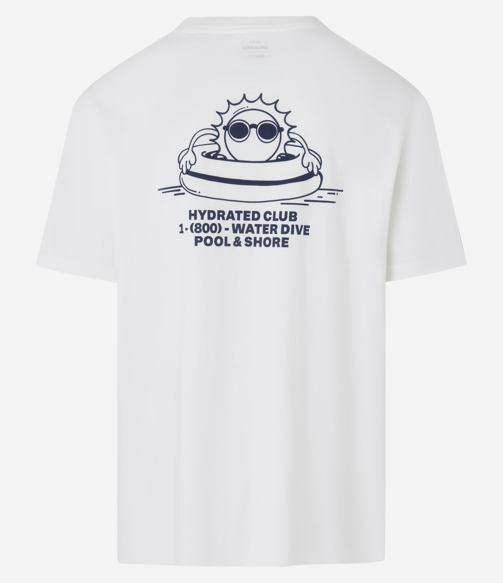 Camiseta Relaxed em Algodão com Estampa de de Sol na Piscina Branco 6