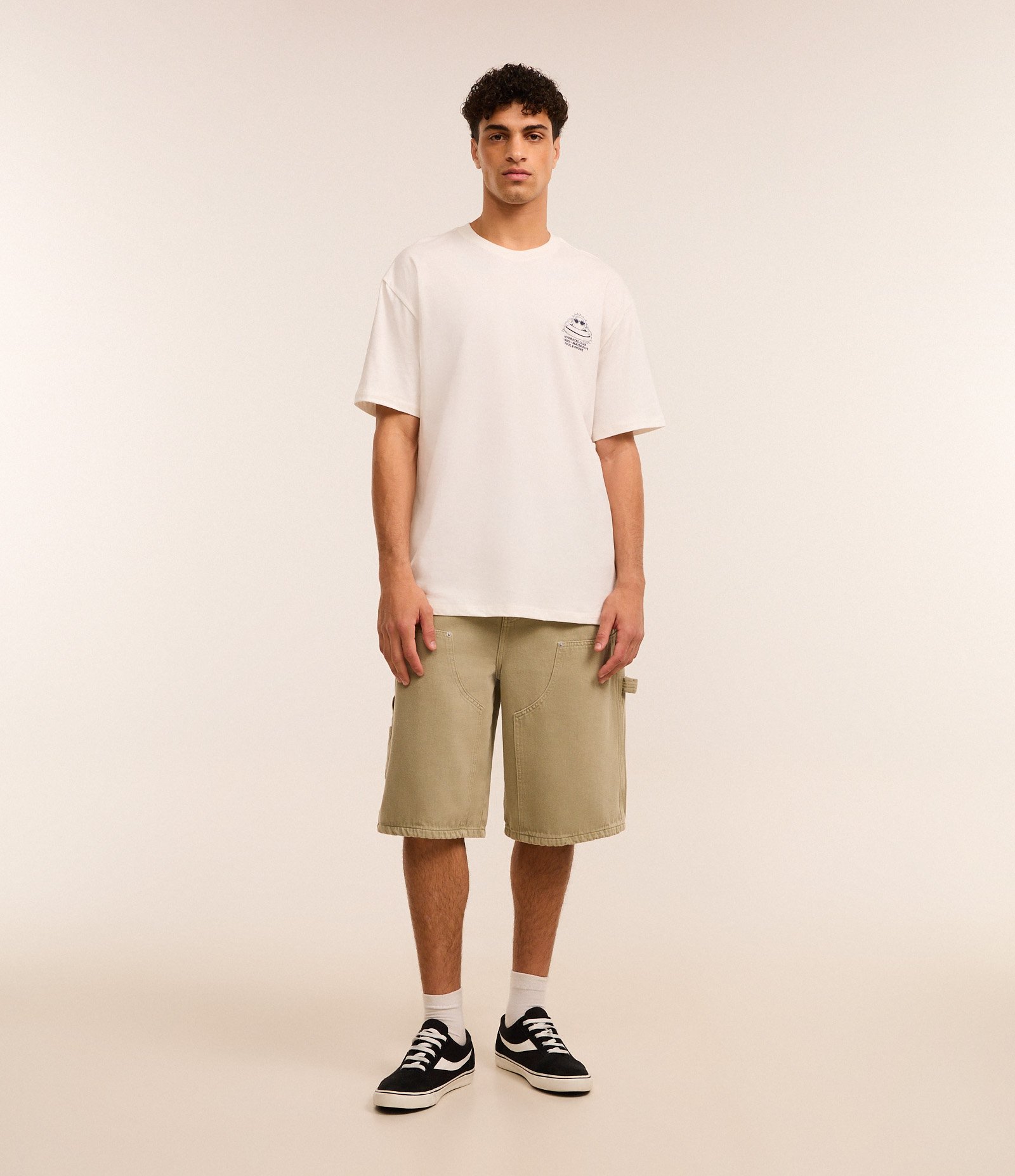 Camiseta Relaxed em Algodão com Estampa de de Sol na Piscina Branco 2