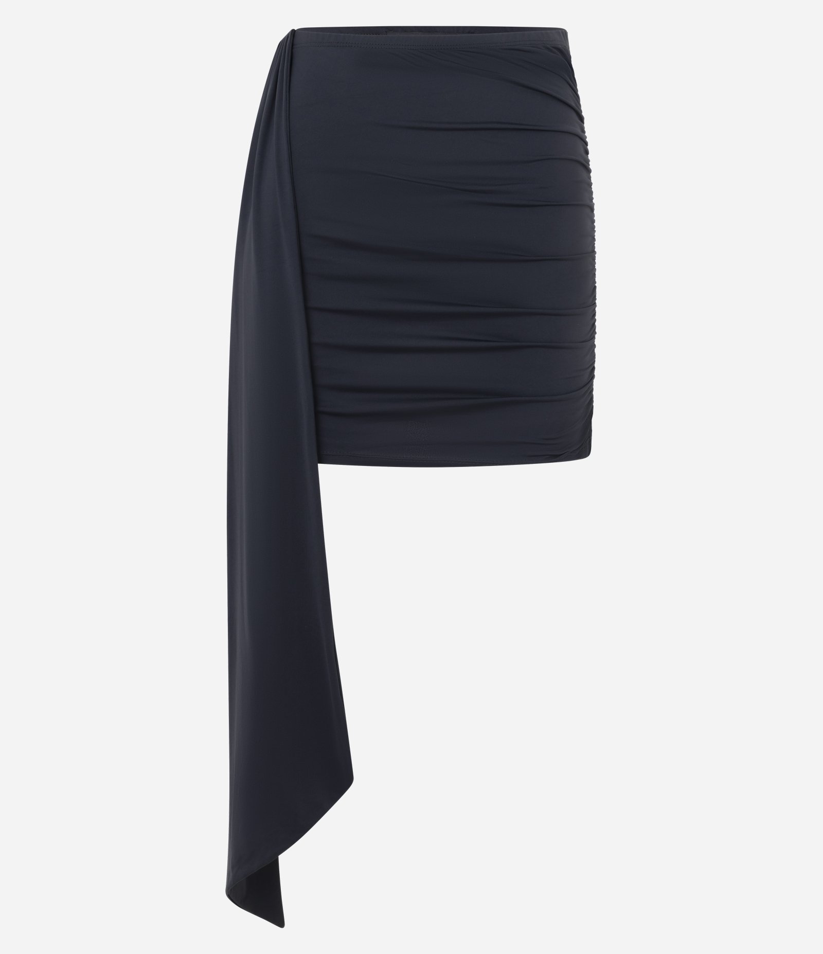 Saia Curta em Jersey com Lenço Lateral Preto 5