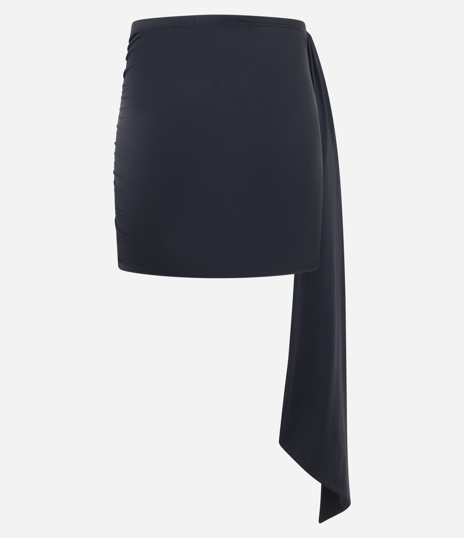 Saia Curta em Jersey com Lenço Lateral Preto 6