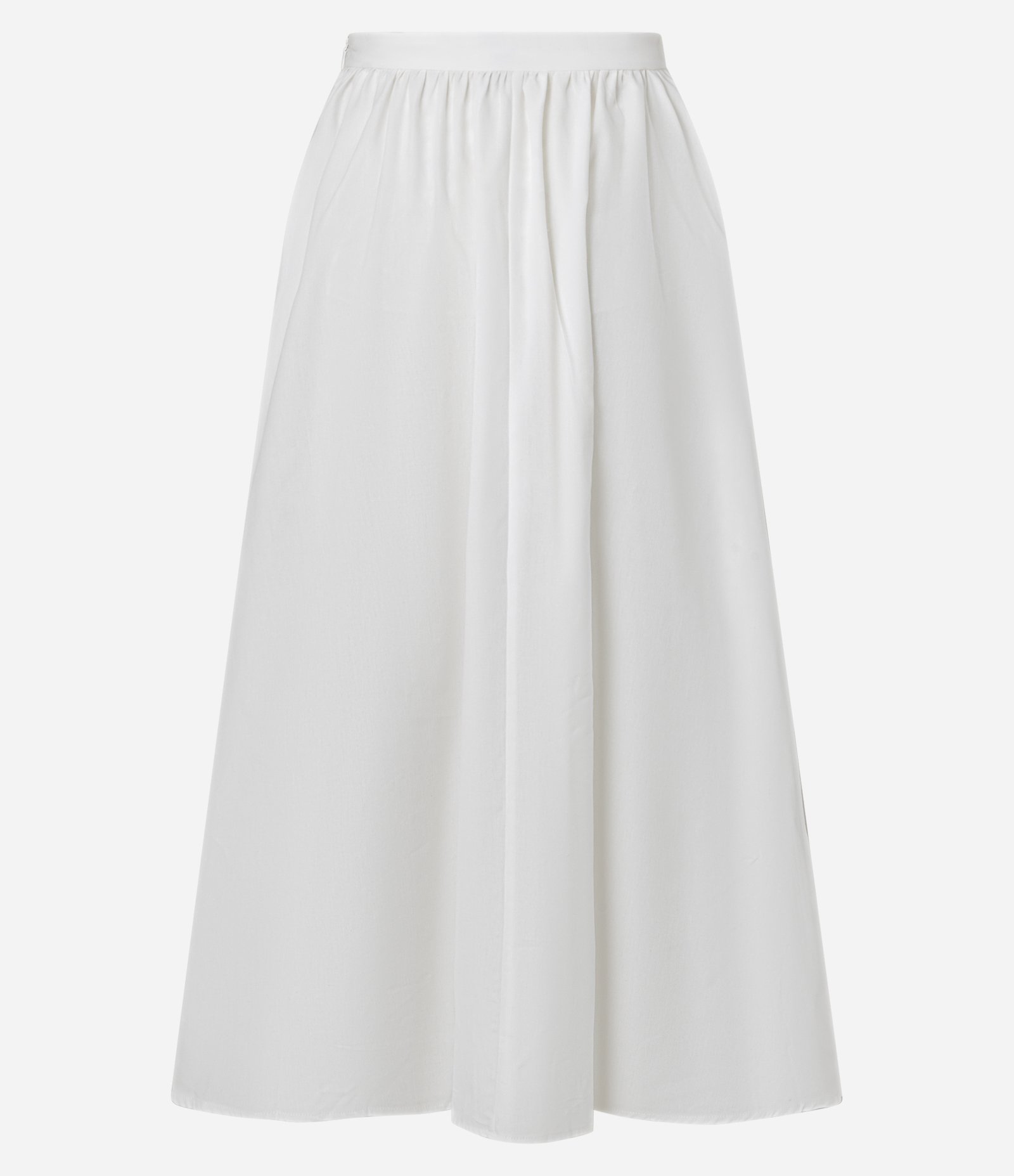 Saia Midi em Tricoline com Volume Off White 6
