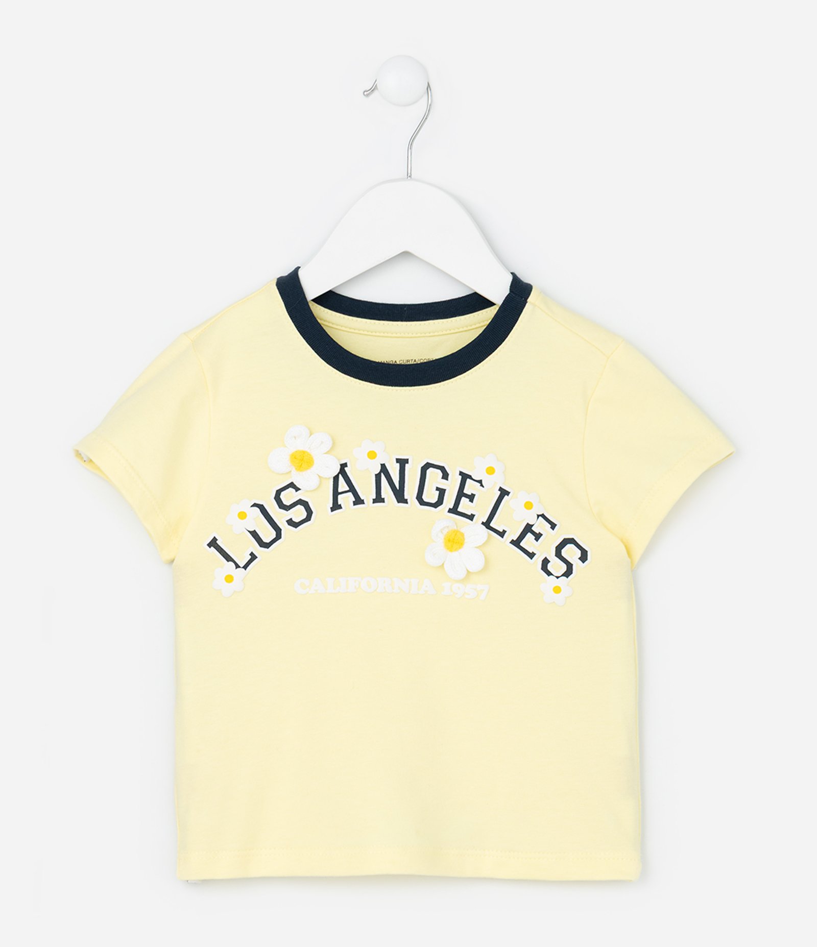 Conjunto Infantil com Margaridas Los Angeles - Tam 1 a 6 Anos Amarelo/Azul 2