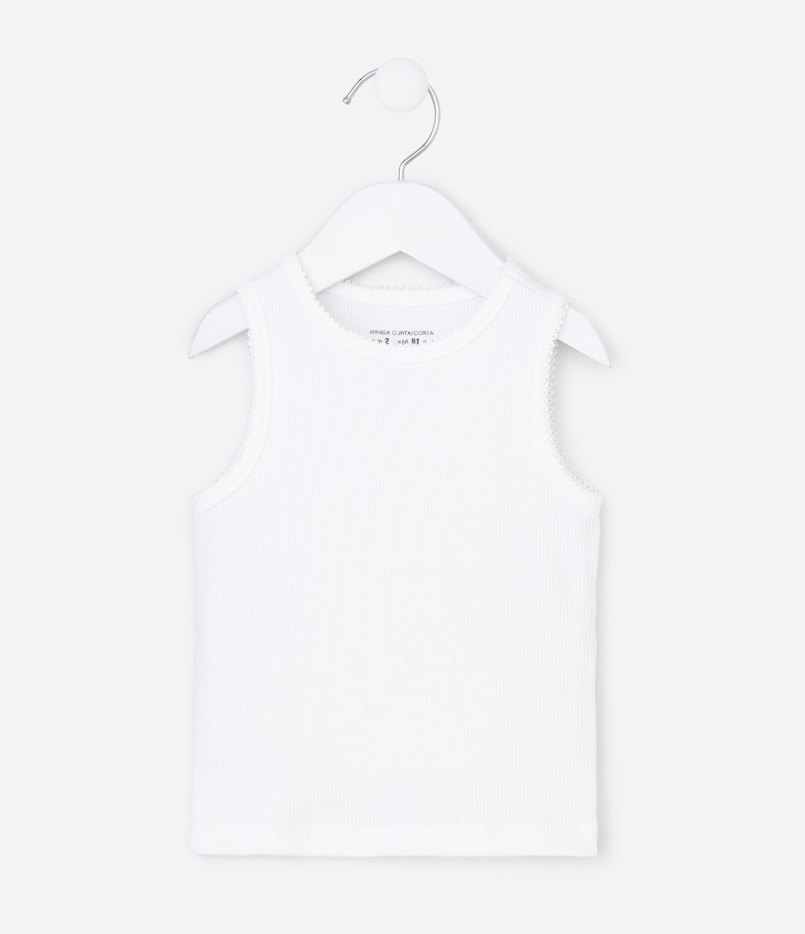 Regata Infantil em Ribana com Picueta nas Cavas - Tam 1 a 6 Anos Branco 1