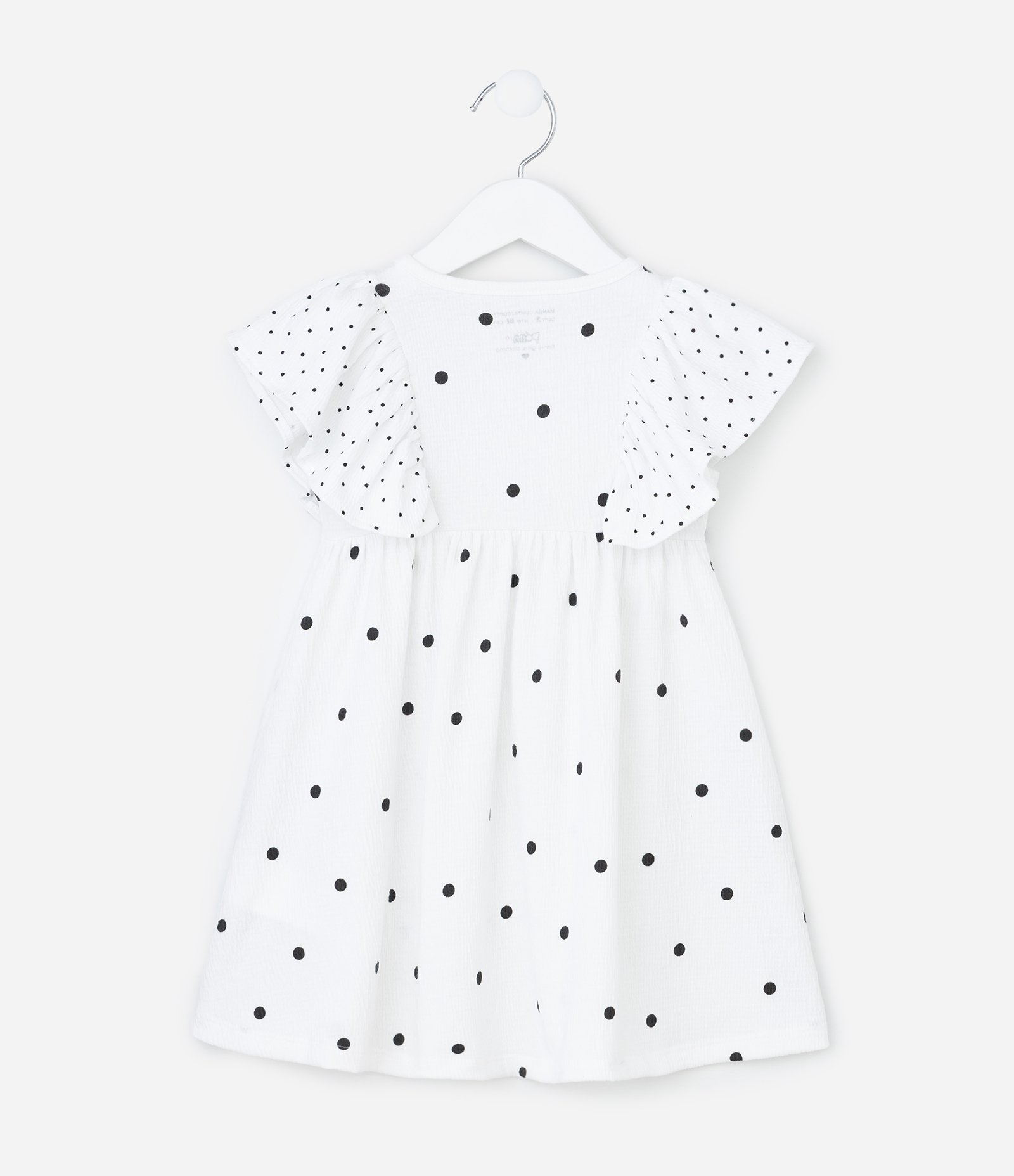 Vestido Infantil em Anarruga com Estampa Poá- Tam 1 a 6 Anos Branco 2