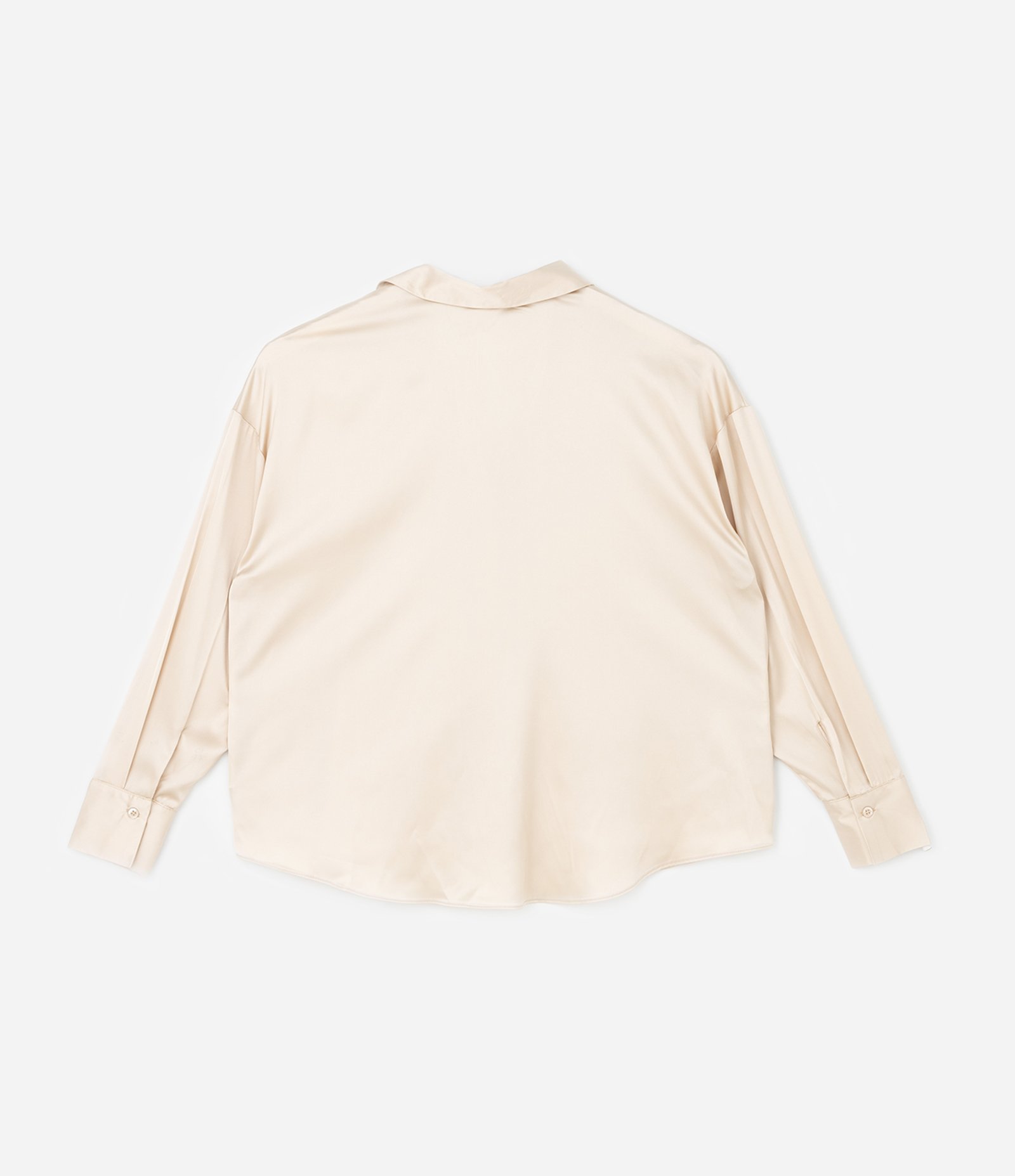 Camisa em Cetim Curve & Plus Size Bege 7