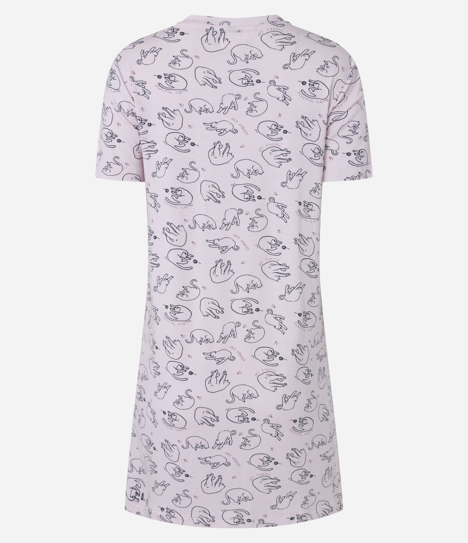 Camisola Curta em Viscose com Estampa de Gatinhos Rosa 4