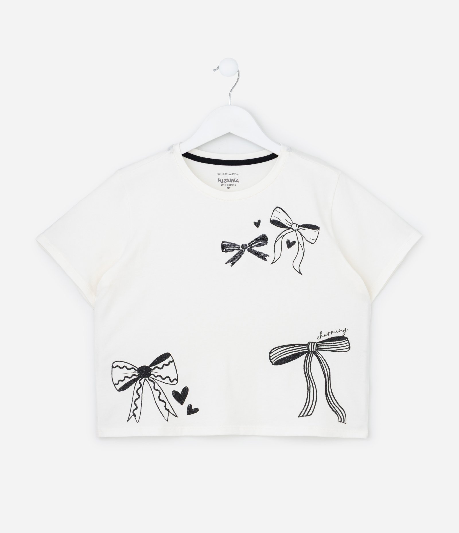 Camiseta Infantil com Estampa de Laços - Tam 5 a 14 anos Branco 2