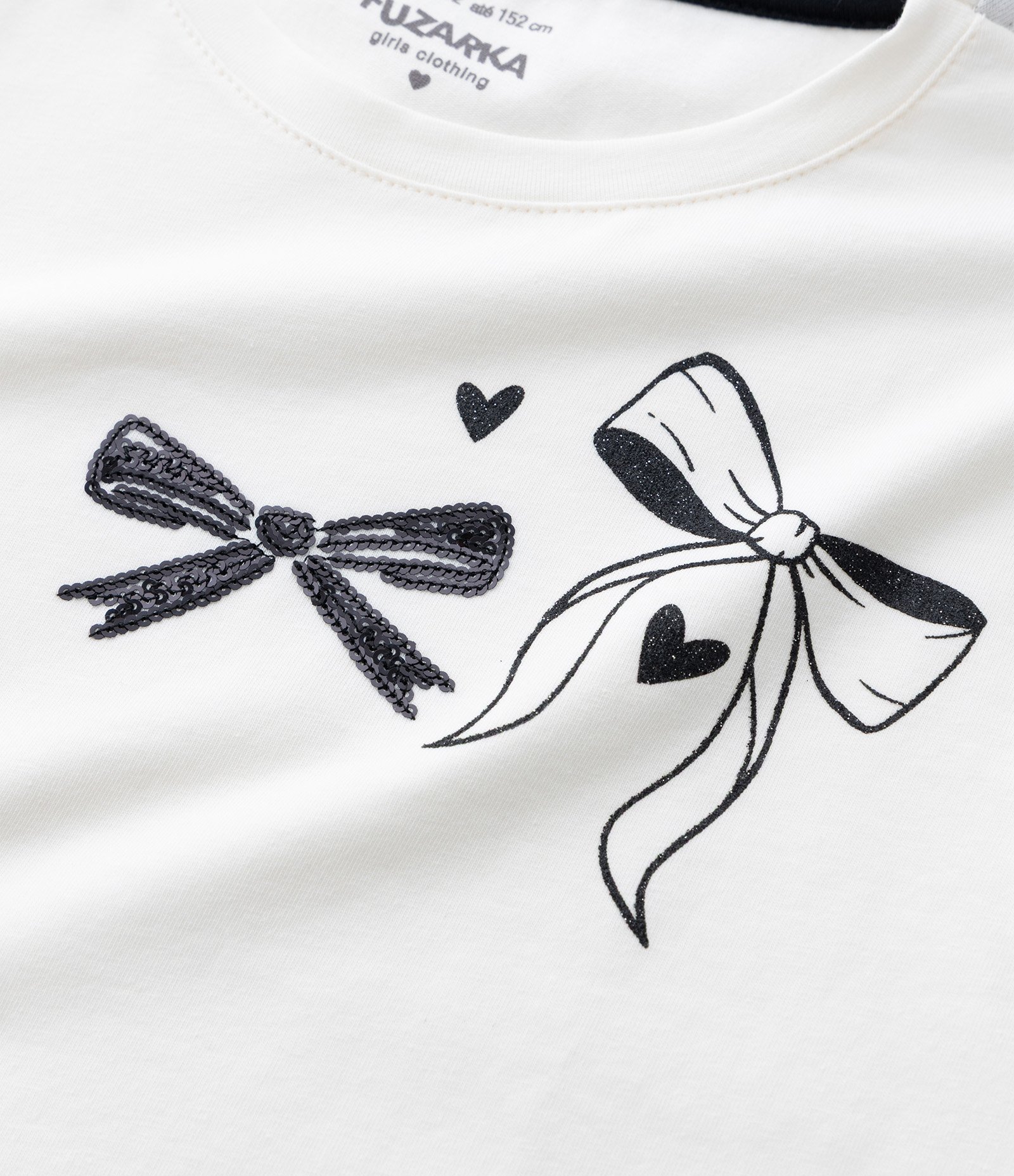 Camiseta Infantil com Estampa de Laços - Tam 5 a 14 anos Branco 5