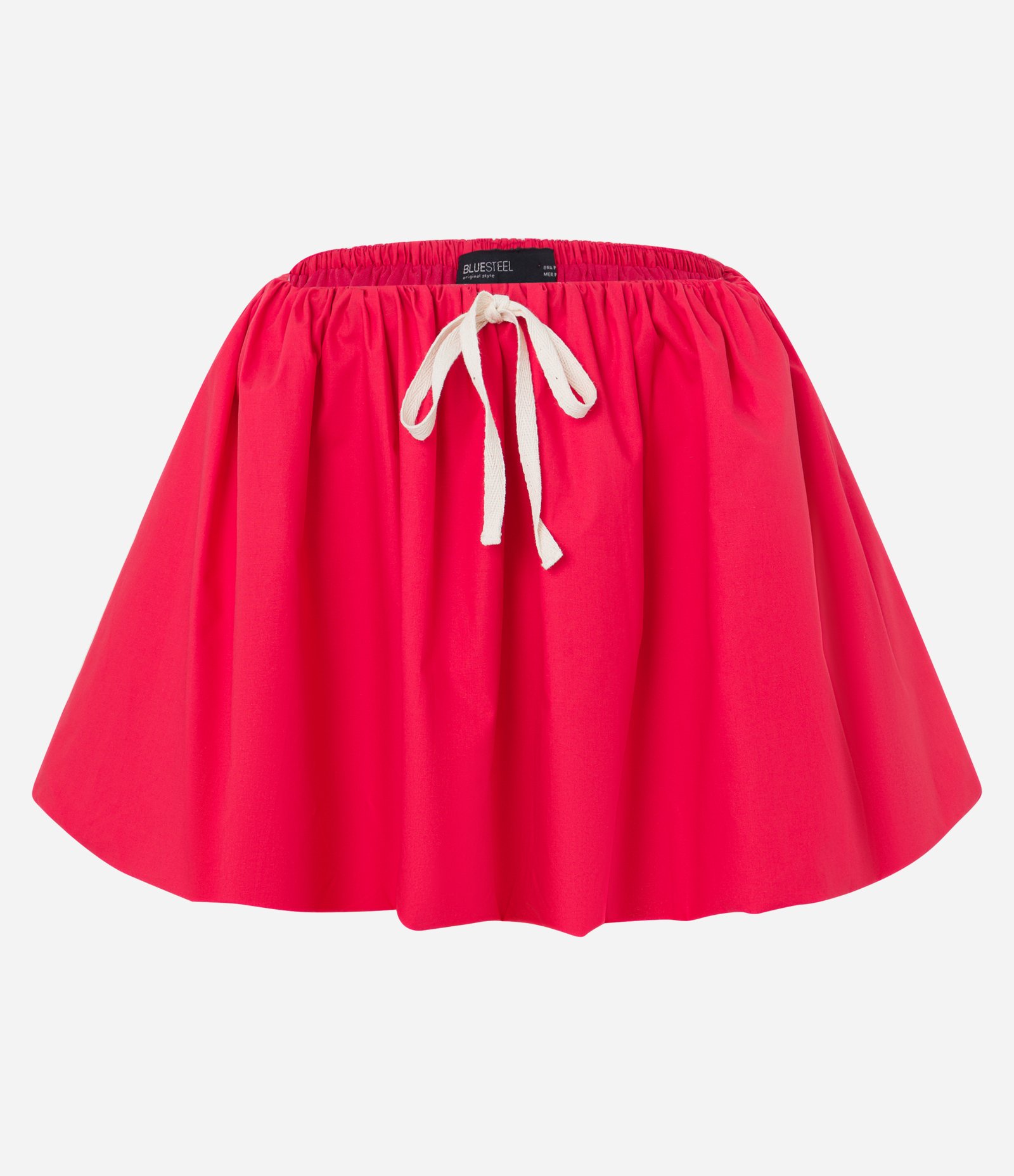 Saia Balonê em Tricoline com Cós Elástico e Amarração Vermelho 5