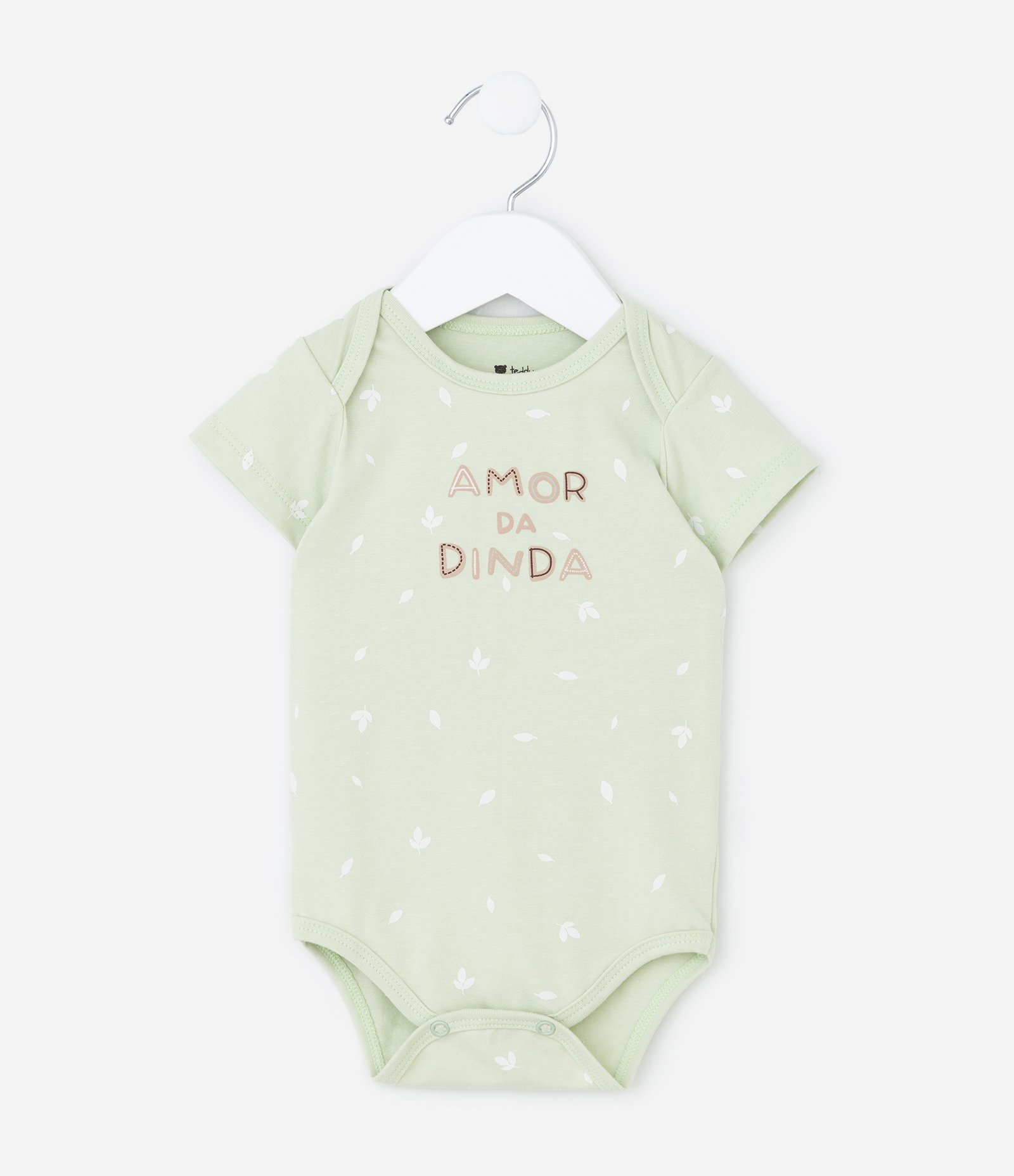 Body Infantil com Lettering Amor da Dinda - Tam RN a 18 meses Verde 2