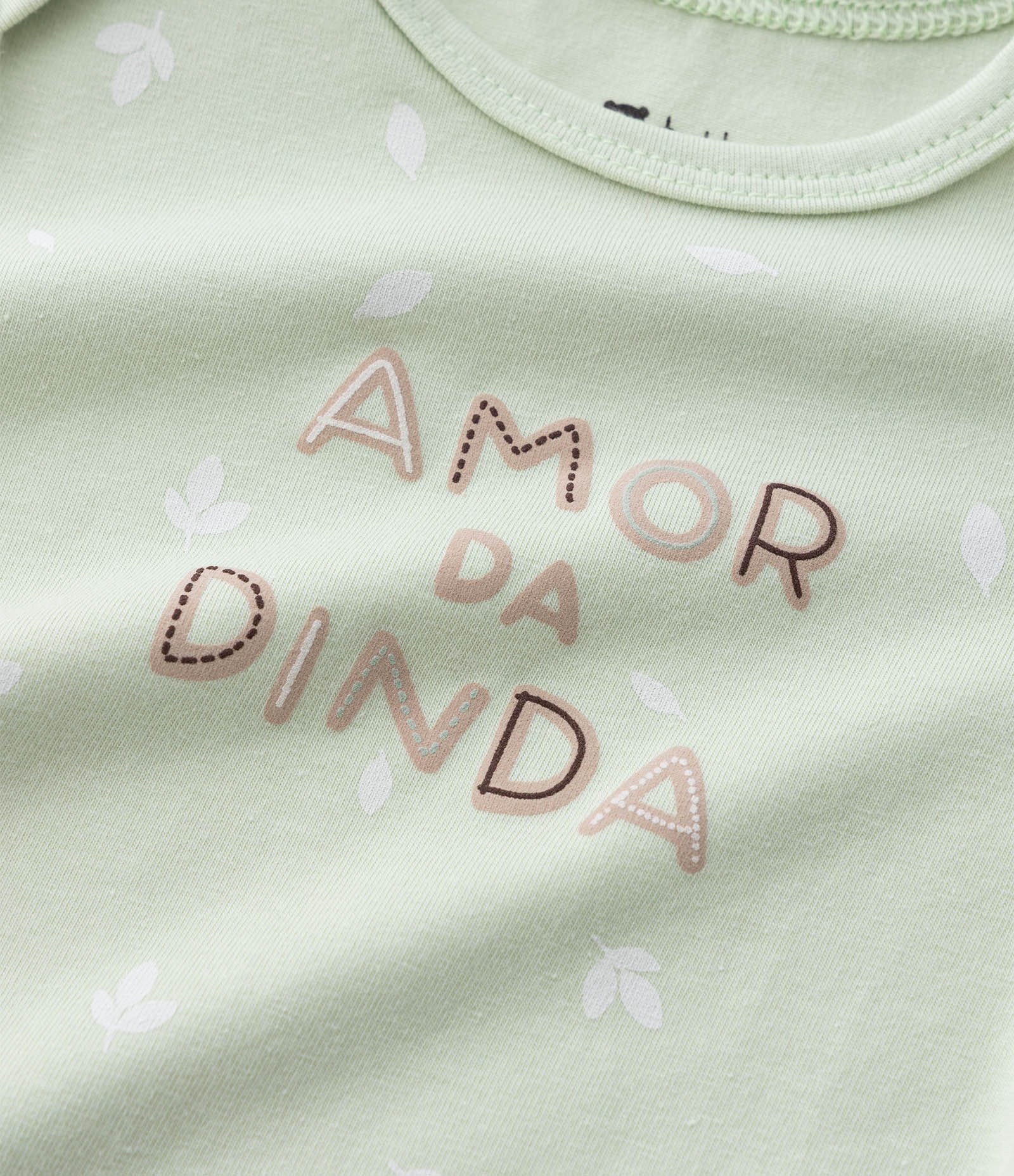 Body Infantil com Lettering Amor da Dinda - Tam RN a 18 meses Verde 7