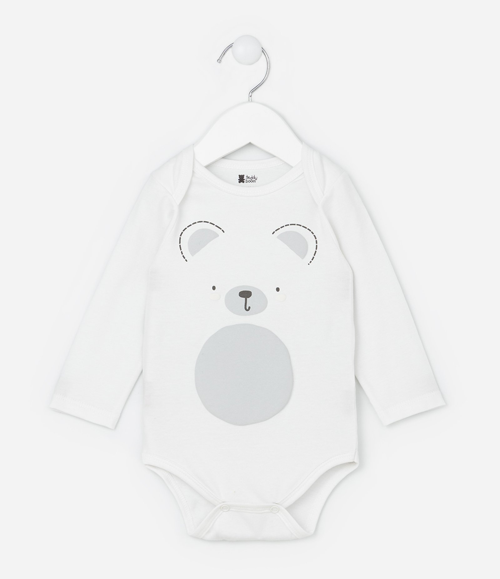 Body Infantil com Estampa de Ursinho - Tam 0 a 18 Meses Branco 1