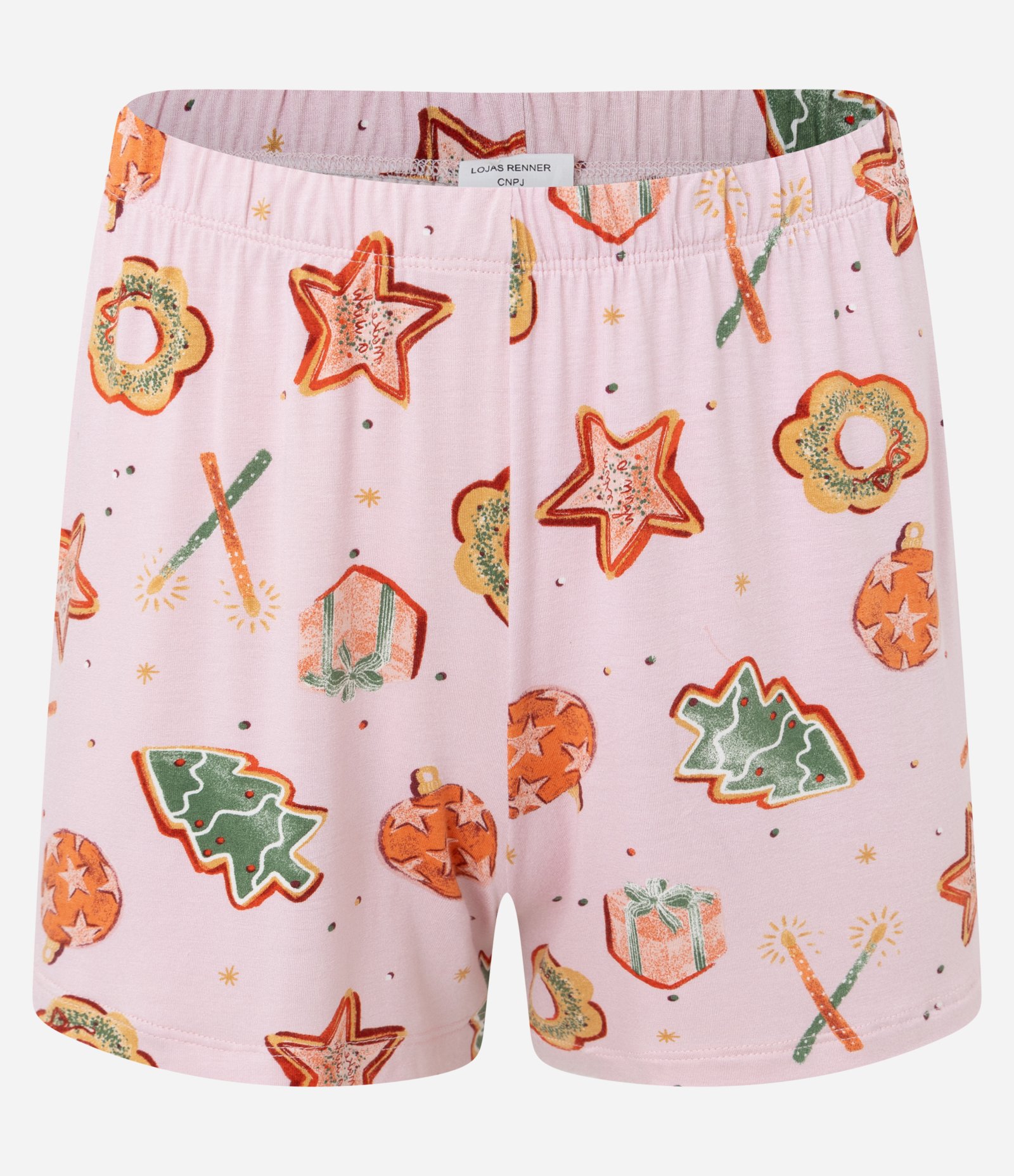 Pijama Short Doll em Ribana com Estampa Chocotone Branco 6