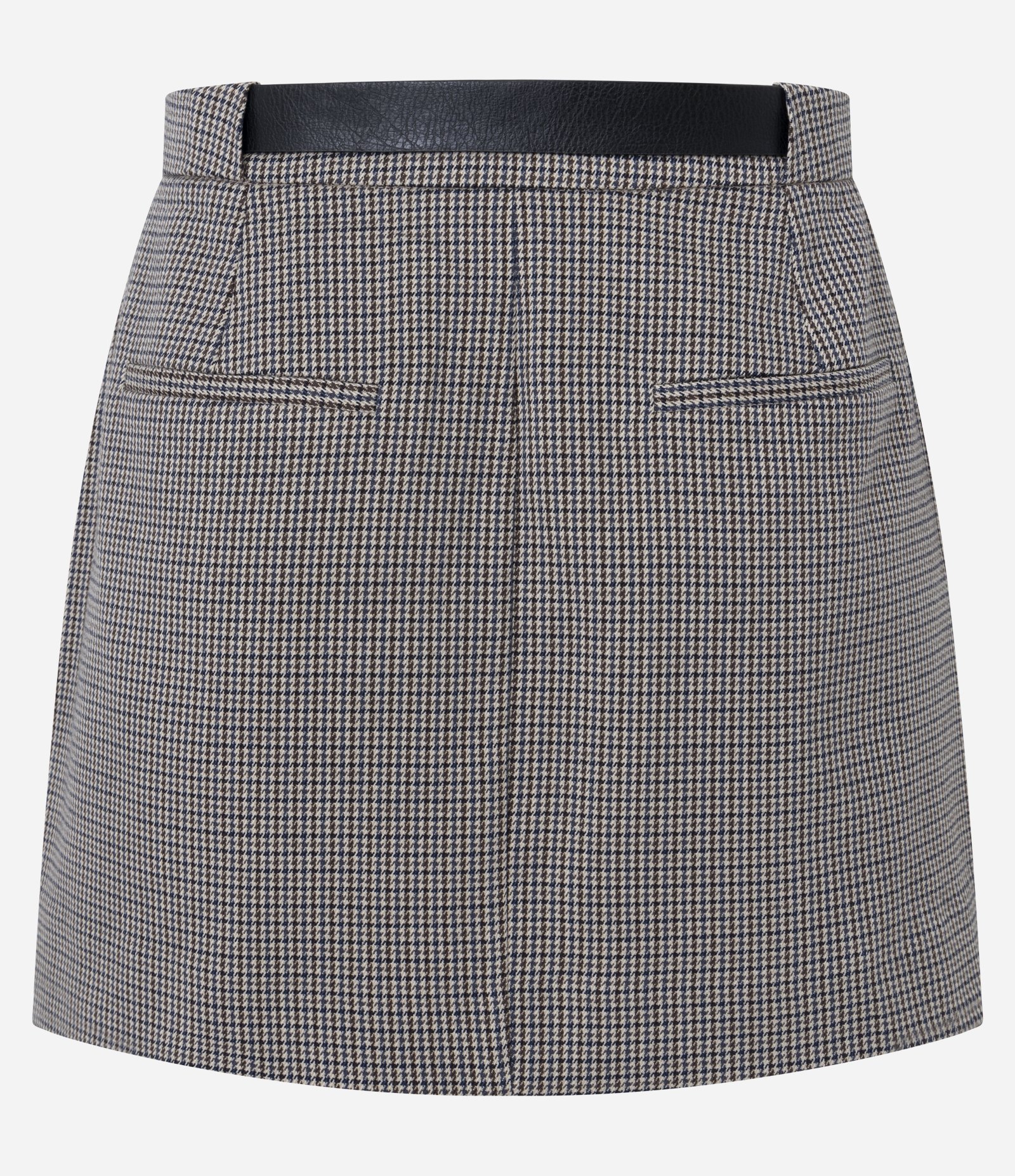 Short Saia em Viscose Alfaiatada com Cinto Xadrez Cinza 6