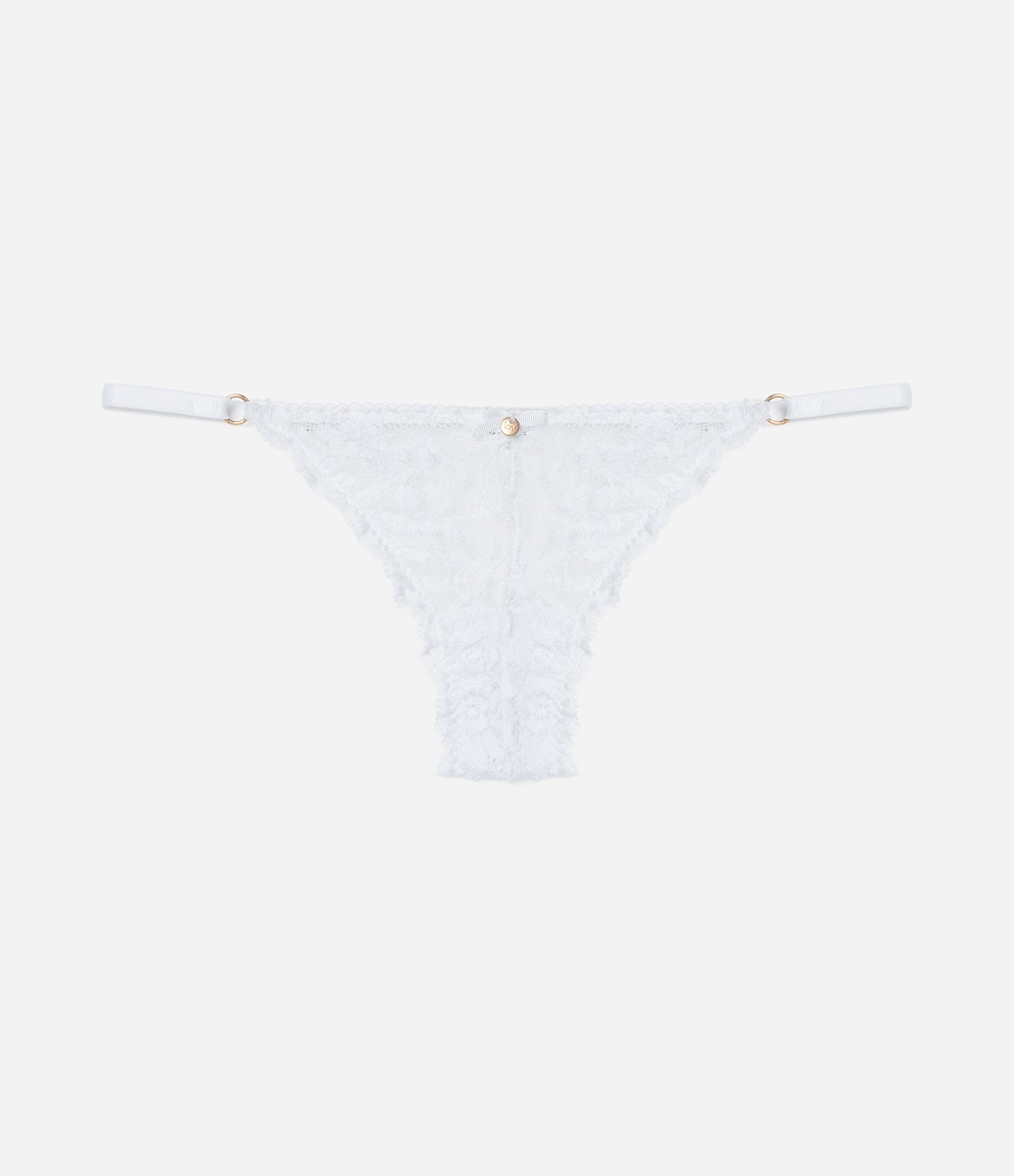 Calcinha String Fio em Renda Floral Branco 5