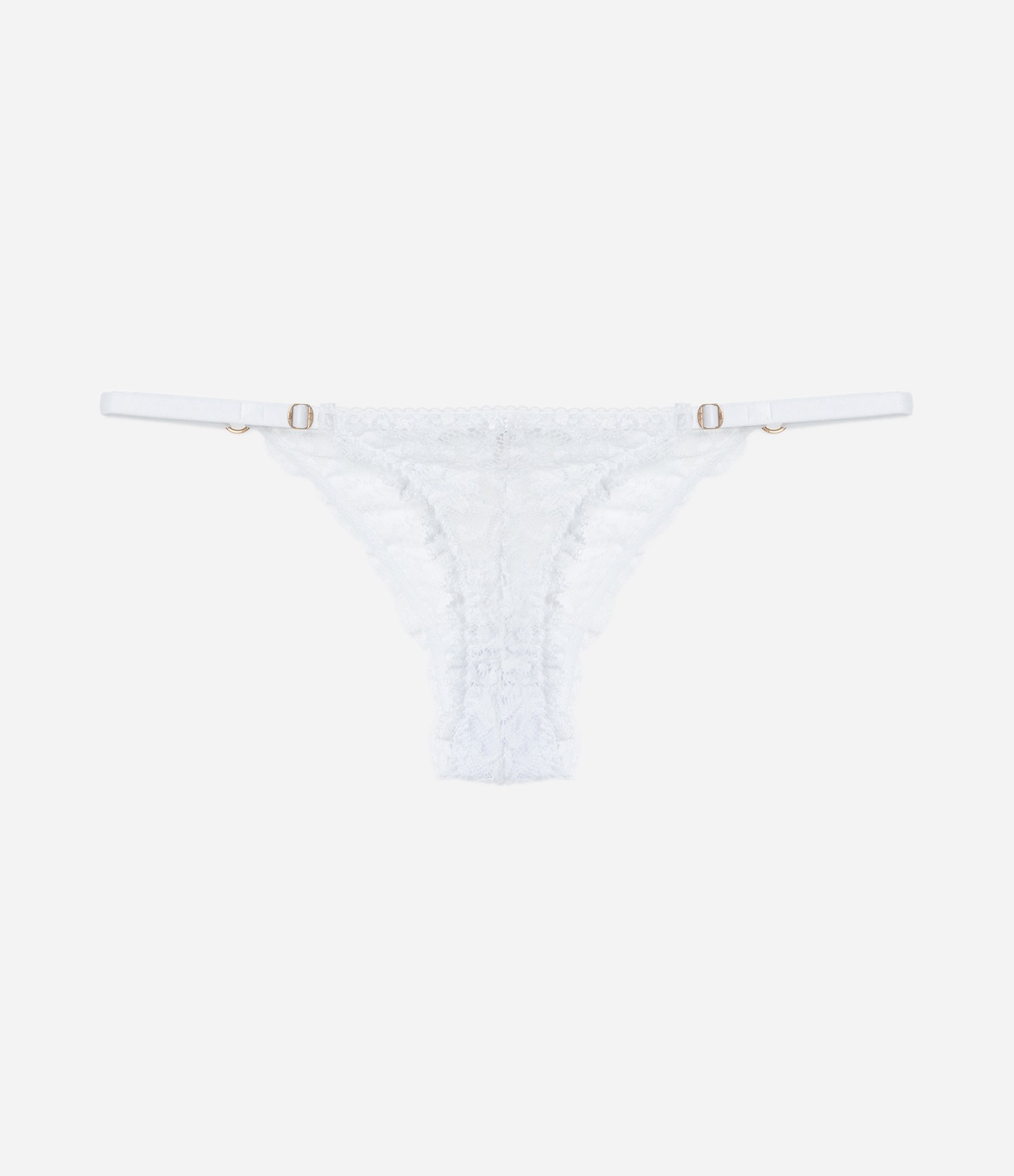 Calcinha String Fio em Renda Floral Branco 6