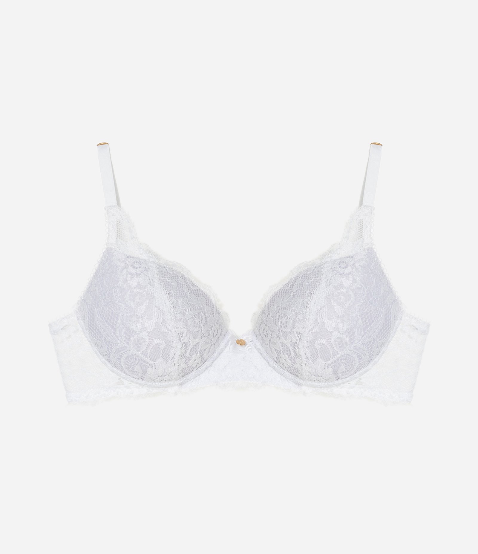 Sutiã Base em Renda Floral com Bojo Oco Branco 5