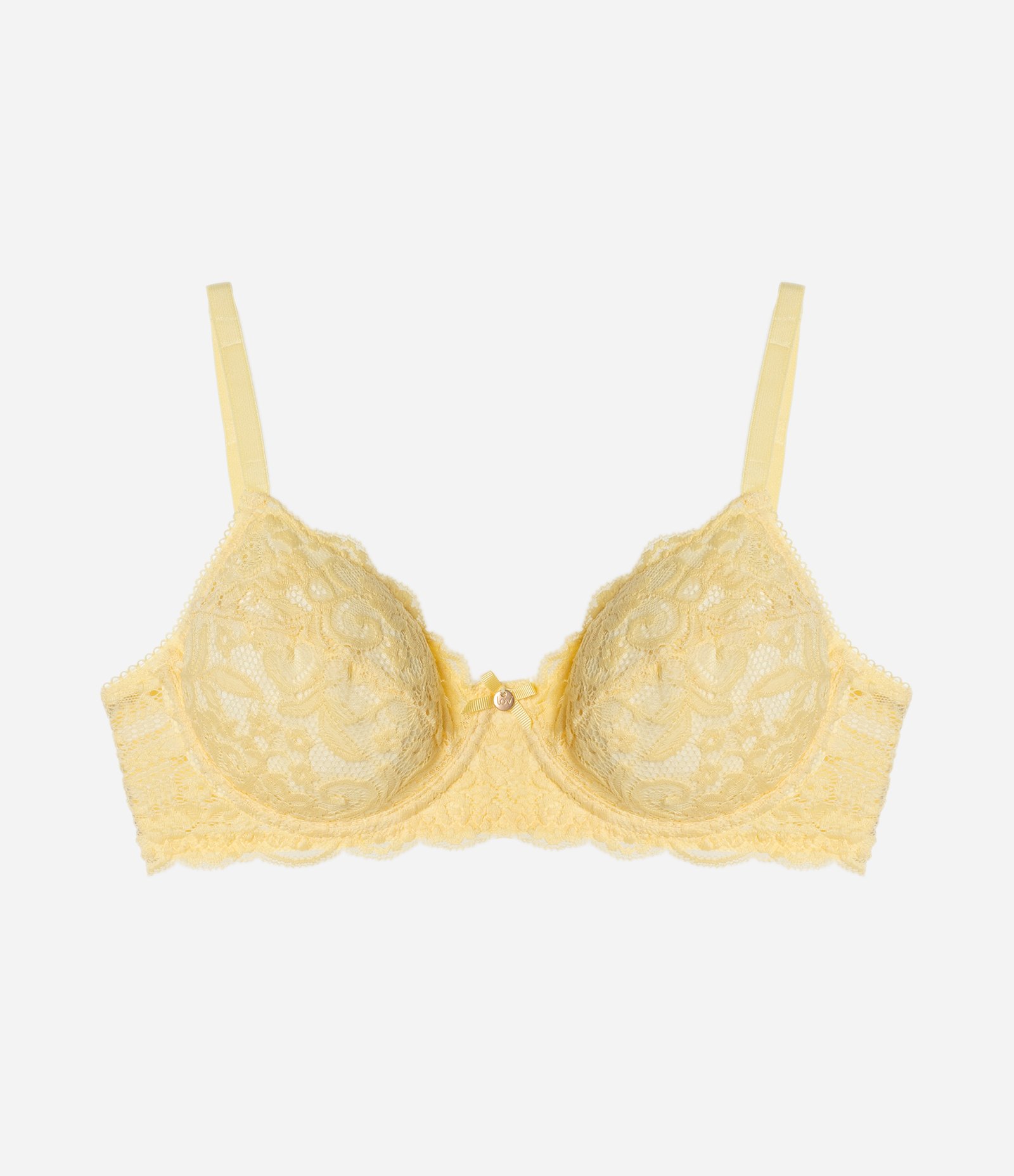 Sutiã Sem Bojo e Com Aro em Renda Floral Amarelo 7