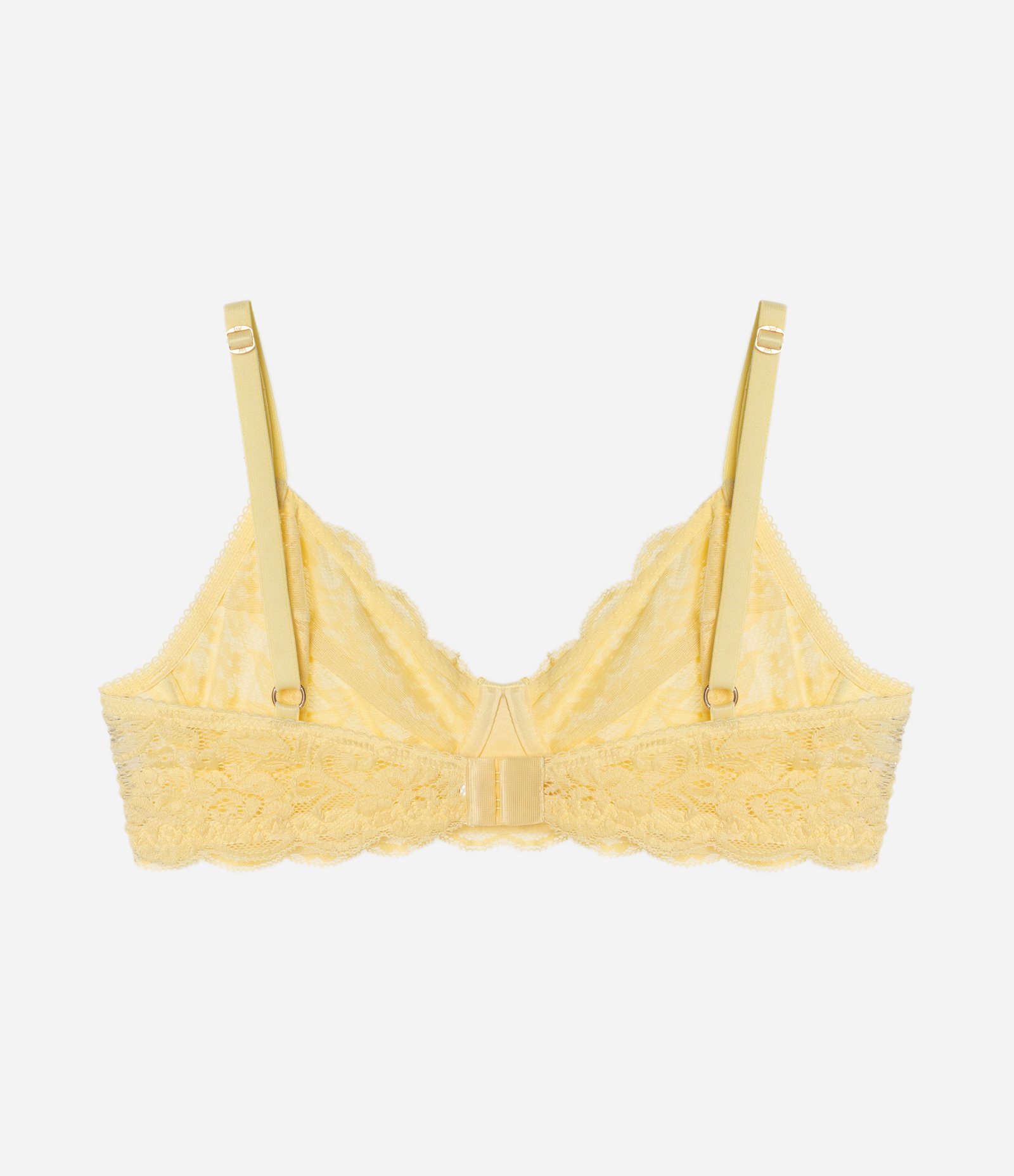 Sutiã Sem Bojo e Com Aro em Renda Floral Amarelo 8