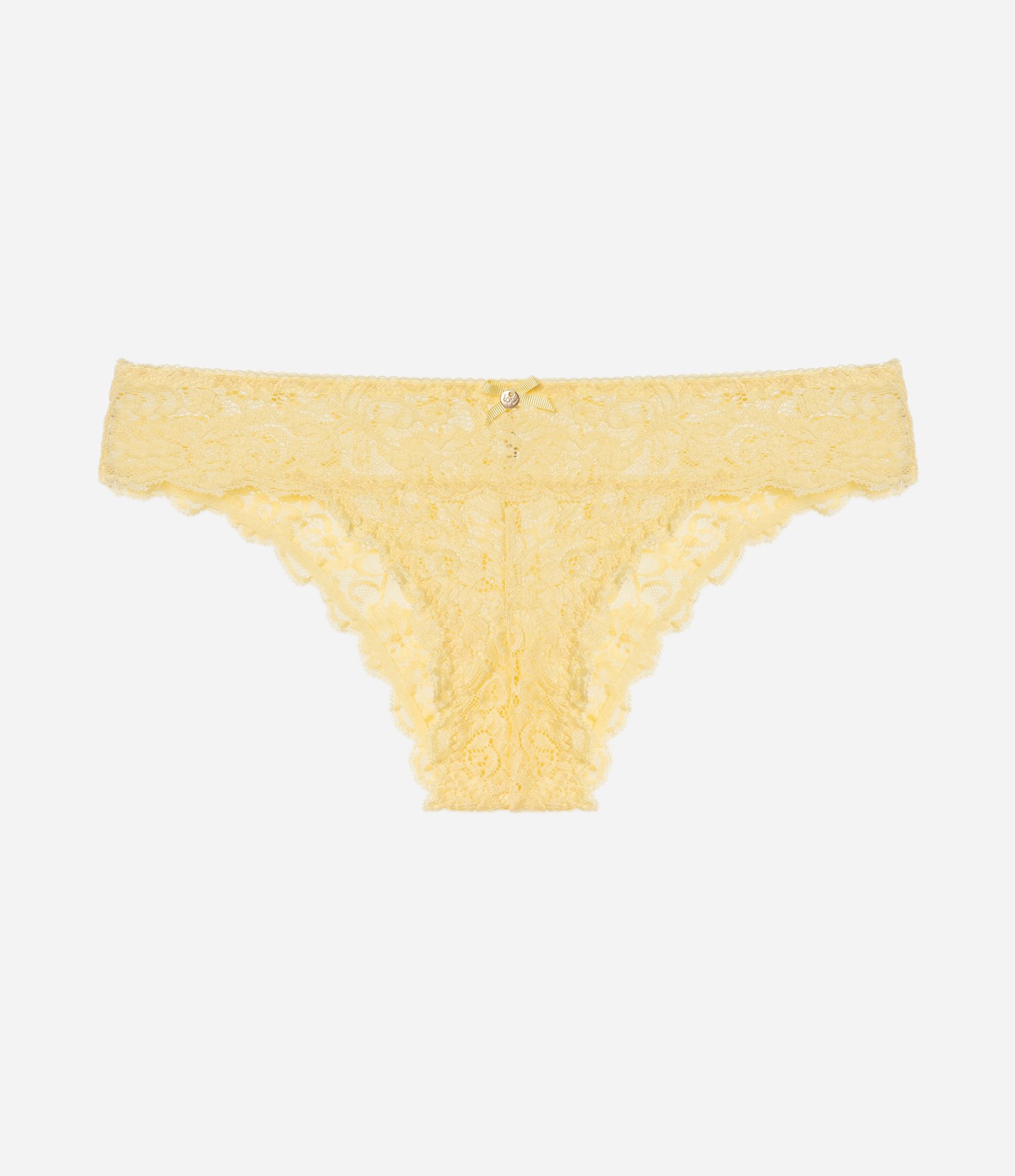 Calcinha Biquíni em Renda Floral Amarelo 5