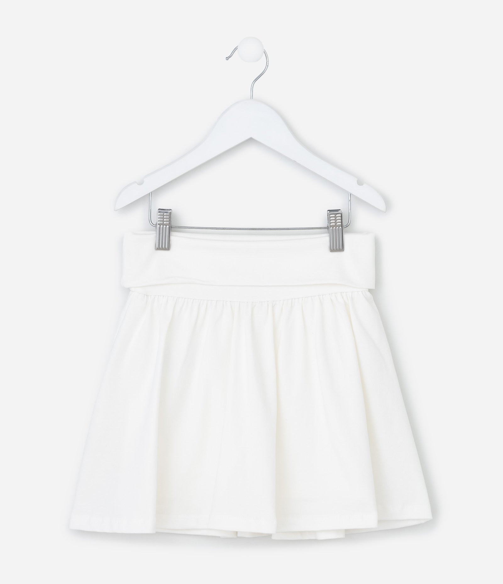 Short Saia Infantil com Cós Dobrado - Tam 5 a 14 Anos Branco 1