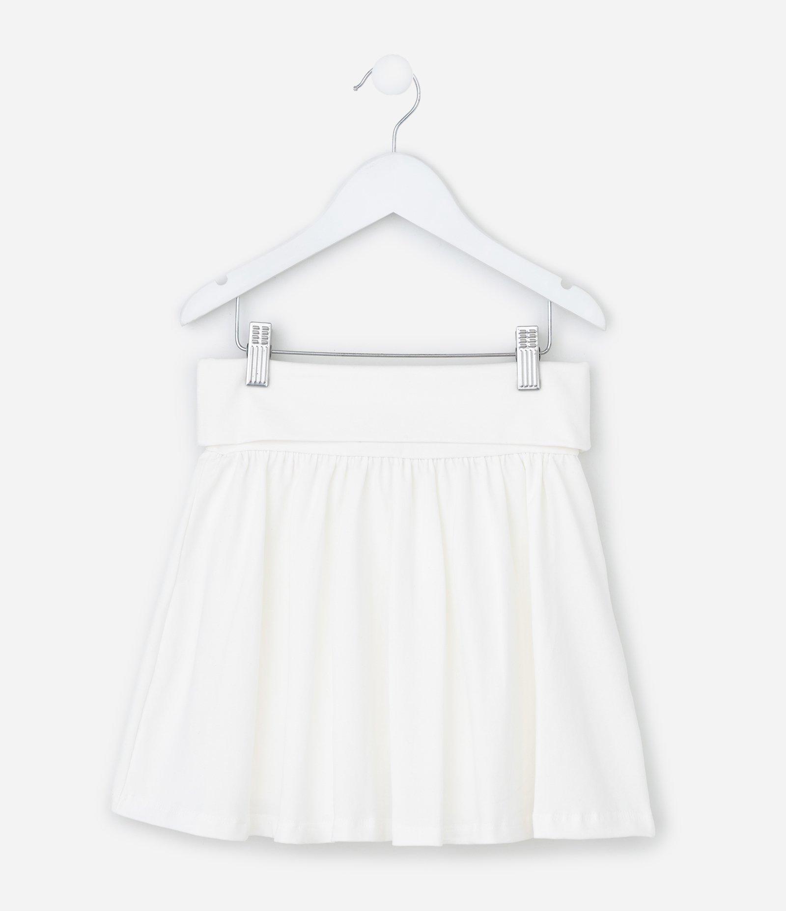 Short Saia Infantil com Cós Dobrado - Tam 5 a 14 Anos Branco 2