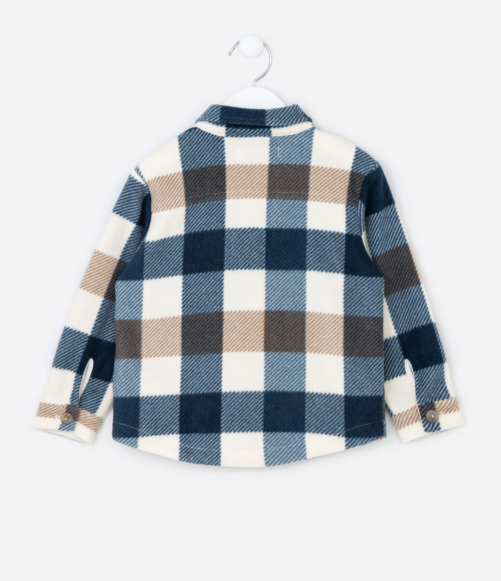Camisa Infantil em Fleece com Estampa Xadrez – Tam 1 a 5/6 Anos Azul/Marrom 2