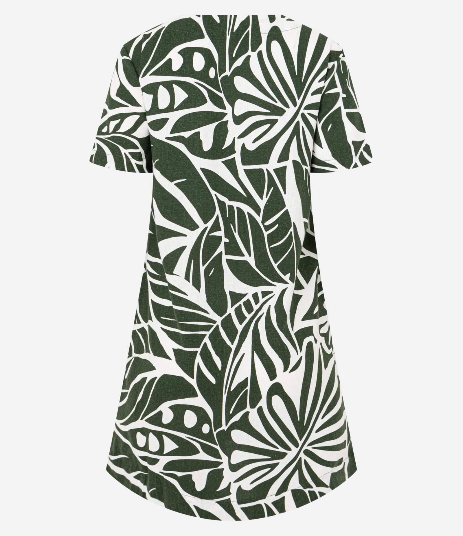 Vestido Curto em Viscolinho com Decote em v Estampado Verde 2