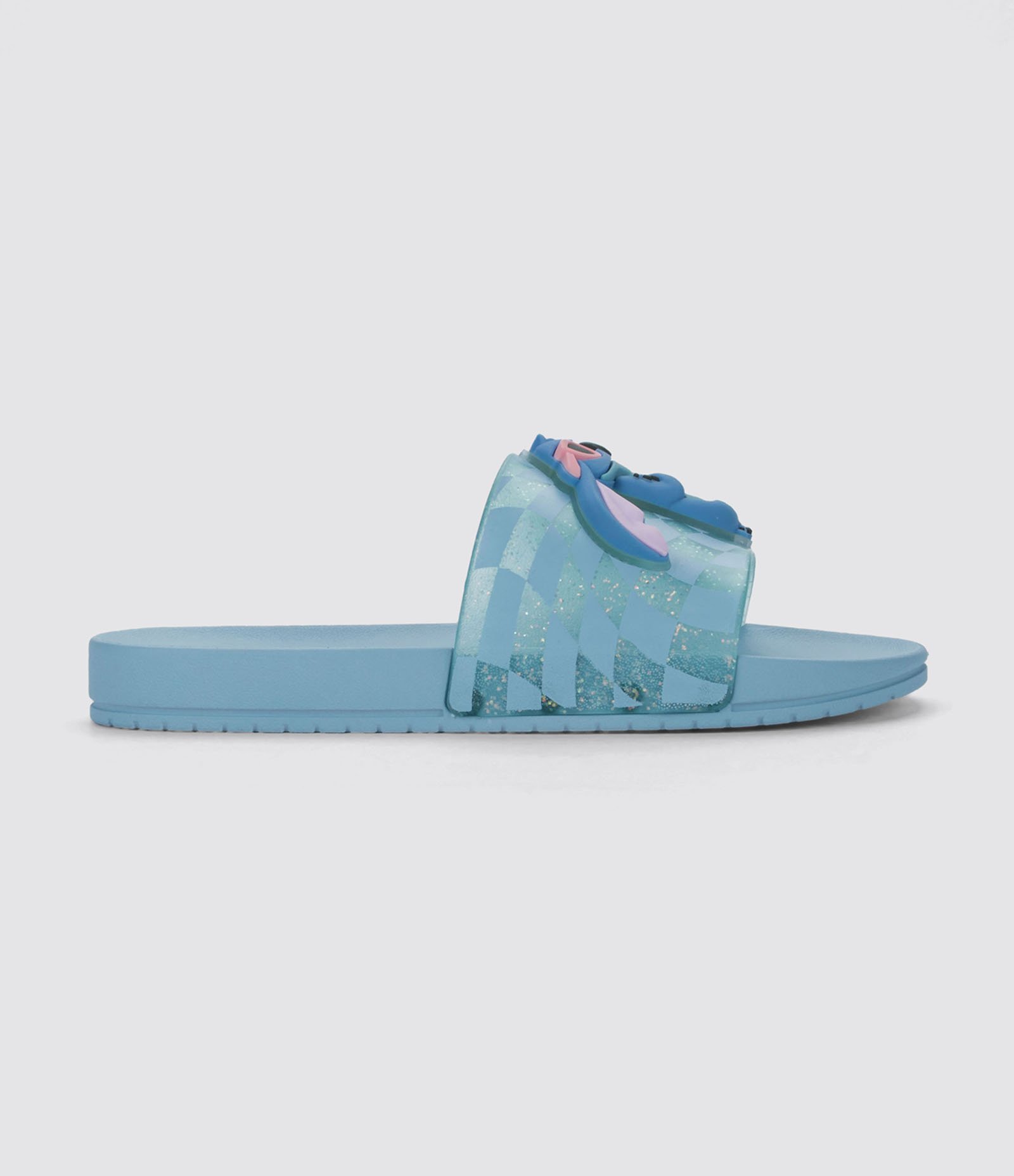 Chinelo Slide Infantil com Glitter e Patch do Stitch - Tam 23 ao 34 Azul 2