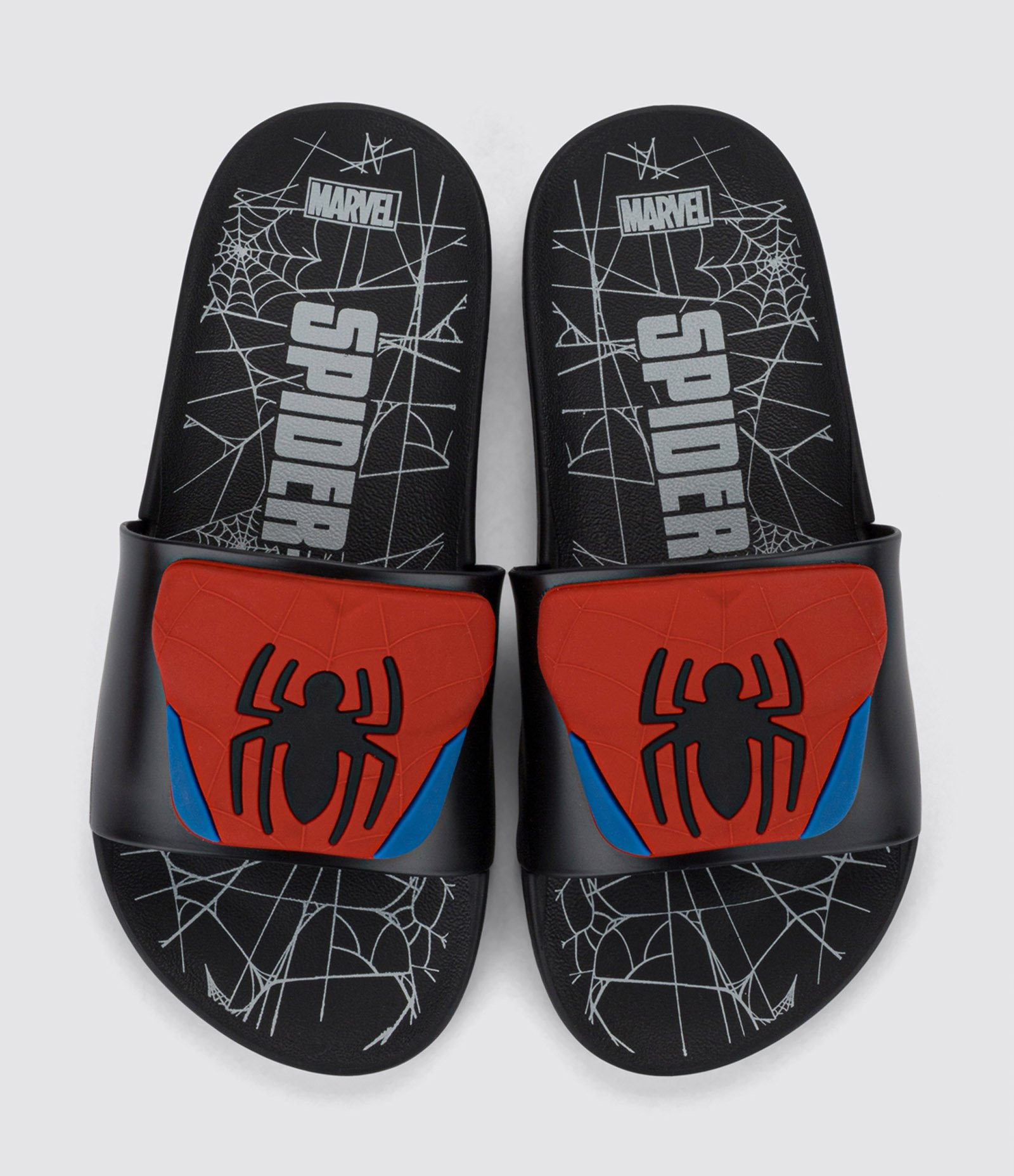 Chinelo Slide Infantil com Patch Homem Aranha - Tam 23 a 34 Preto 3