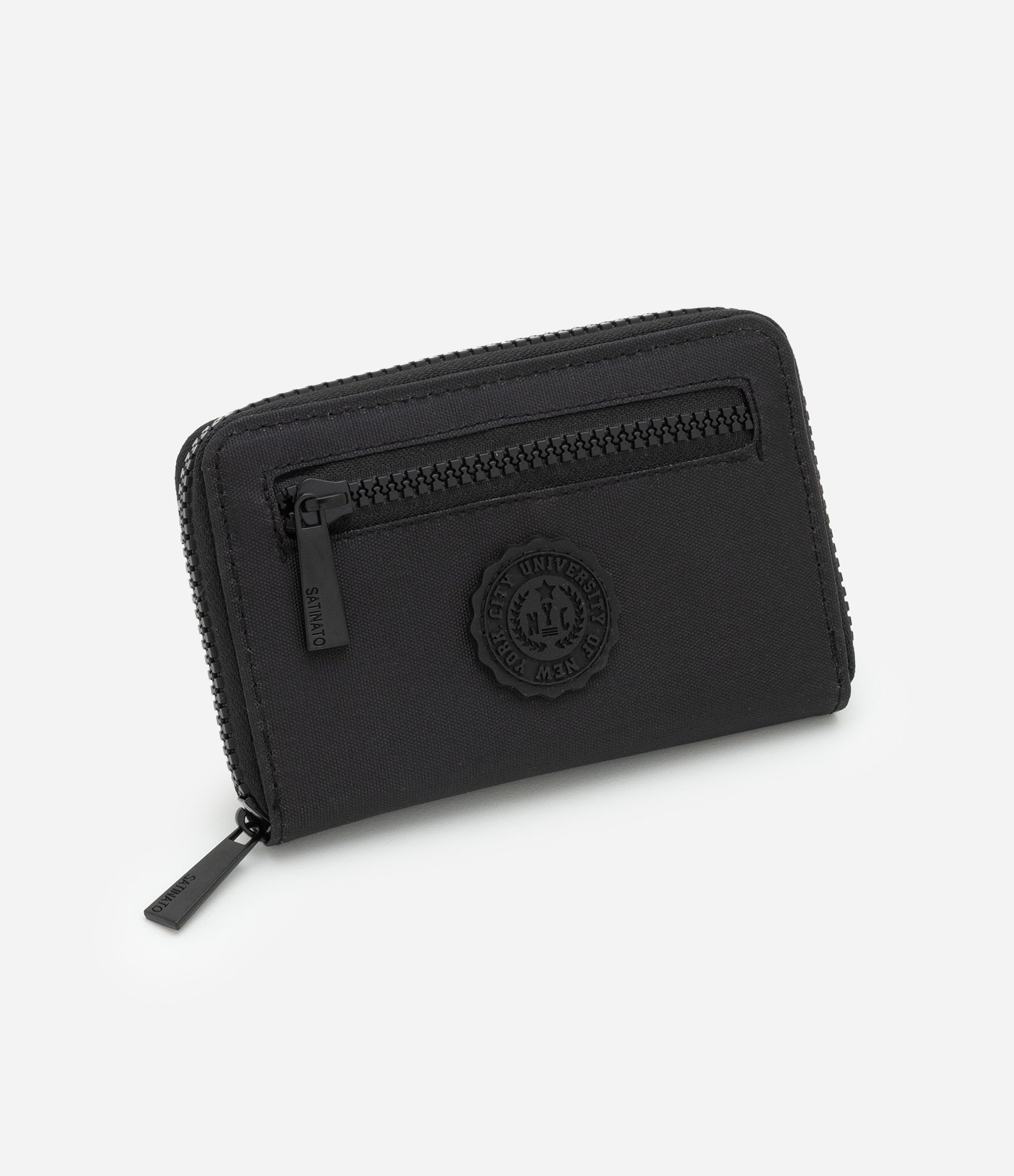 Carteira Média com Divisórias com Patch College Preto 1