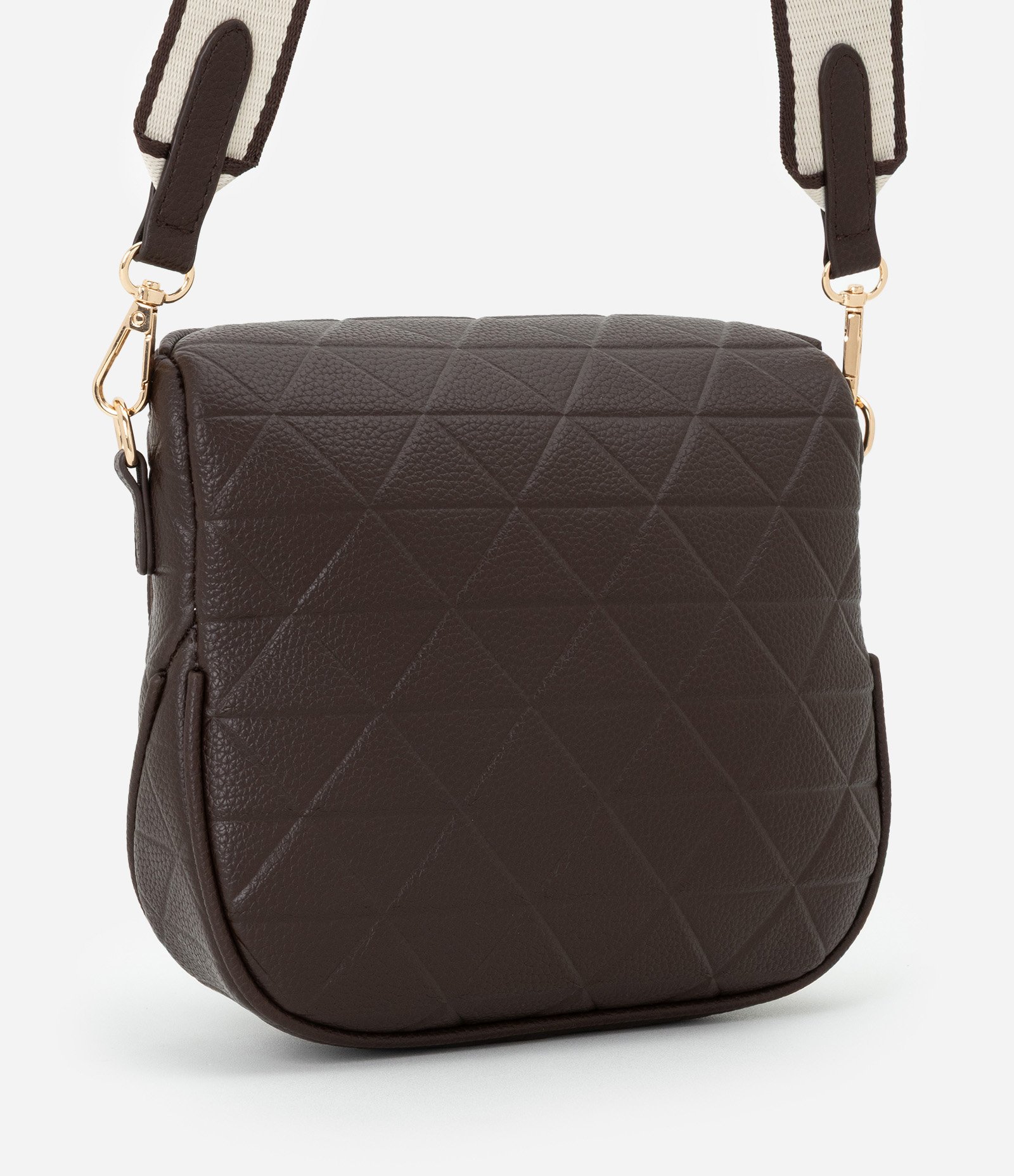 Bolsa Transversal com Bolso Externo e Detalhe na Alça Marrom 3