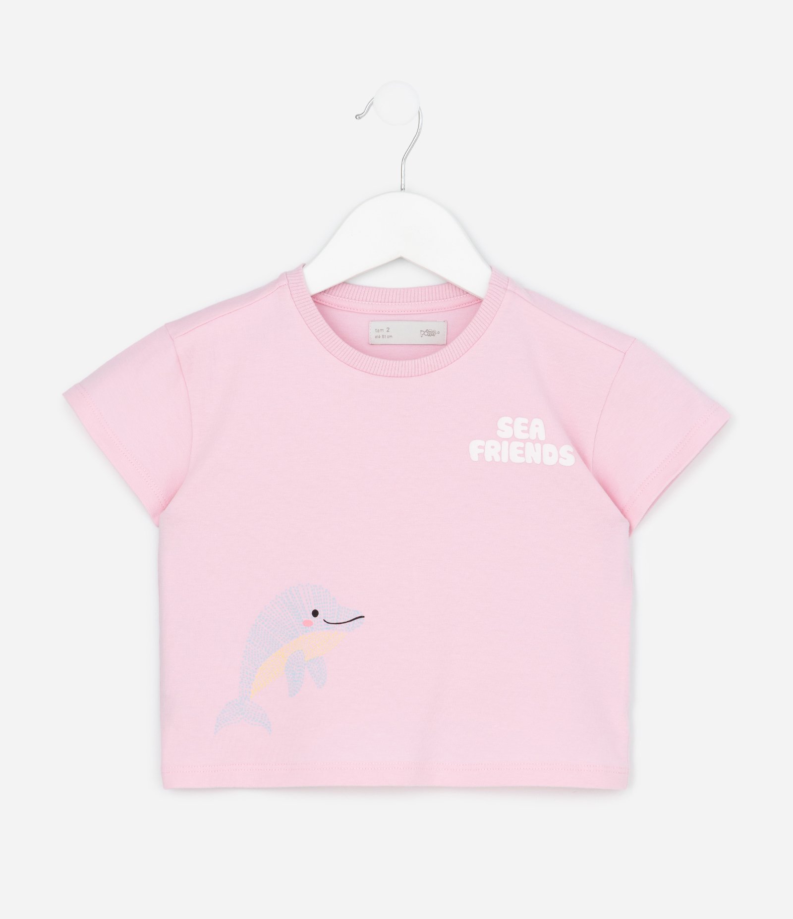 Camiseta Infantil com Estampa Fundo do Mar Sea Friends – Tam 1 A 6 Anos Rosa 1
