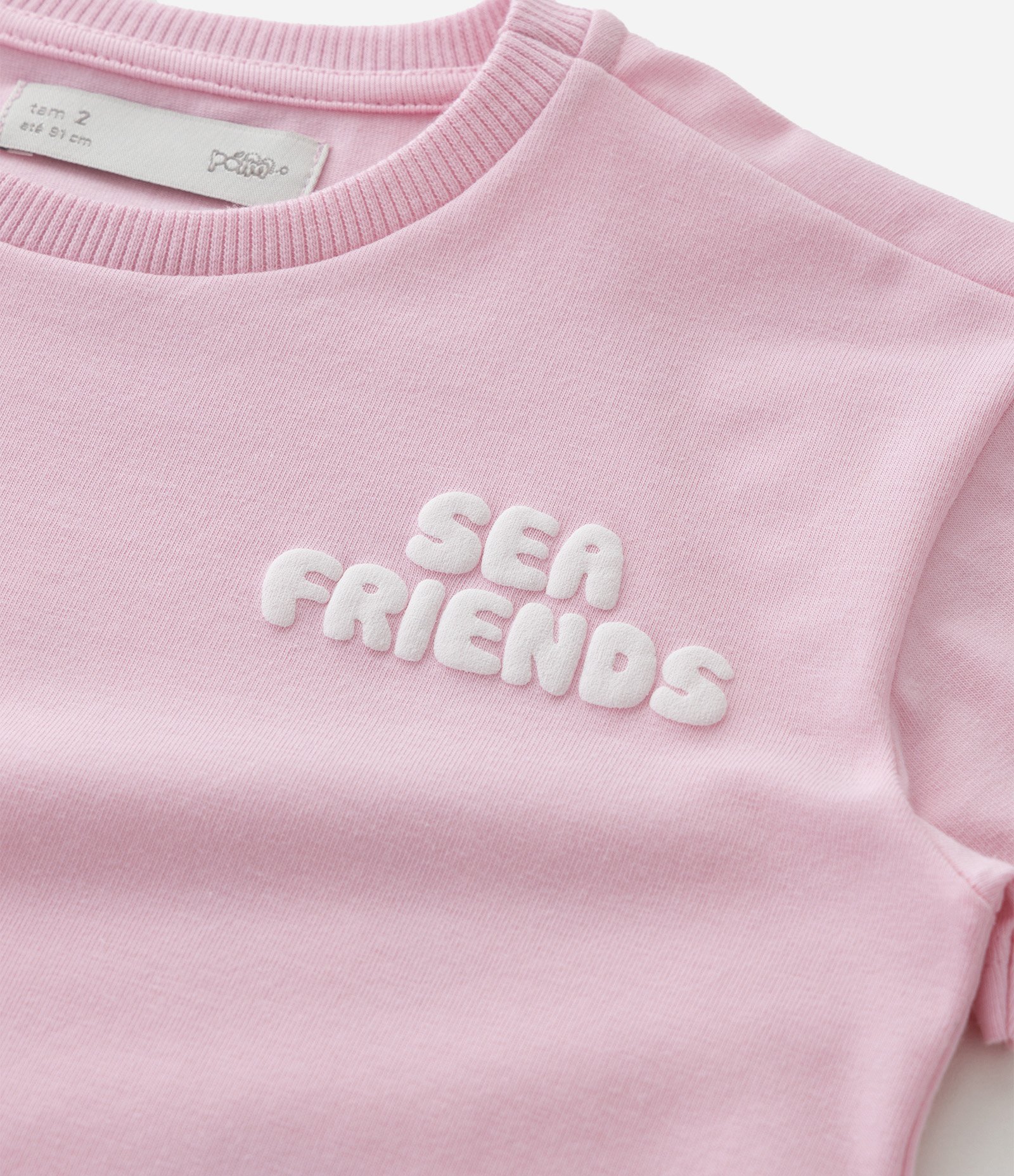 Camiseta Infantil com Estampa Fundo do Mar Sea Friends – Tam 1 A 6 Anos Rosa 6