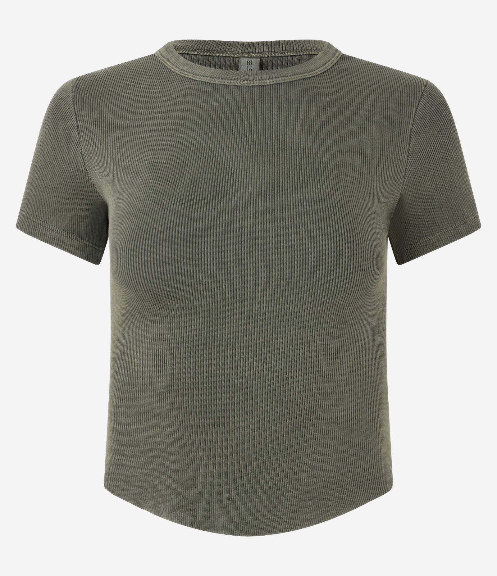 Blusa Canelada em Ribana Estonada com Barra Redonda Verde 5