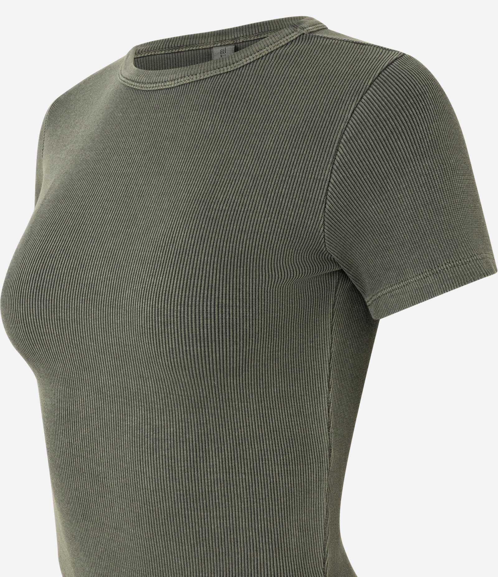 Blusa Canelada em Ribana Estonada com Barra Redonda Verde 6