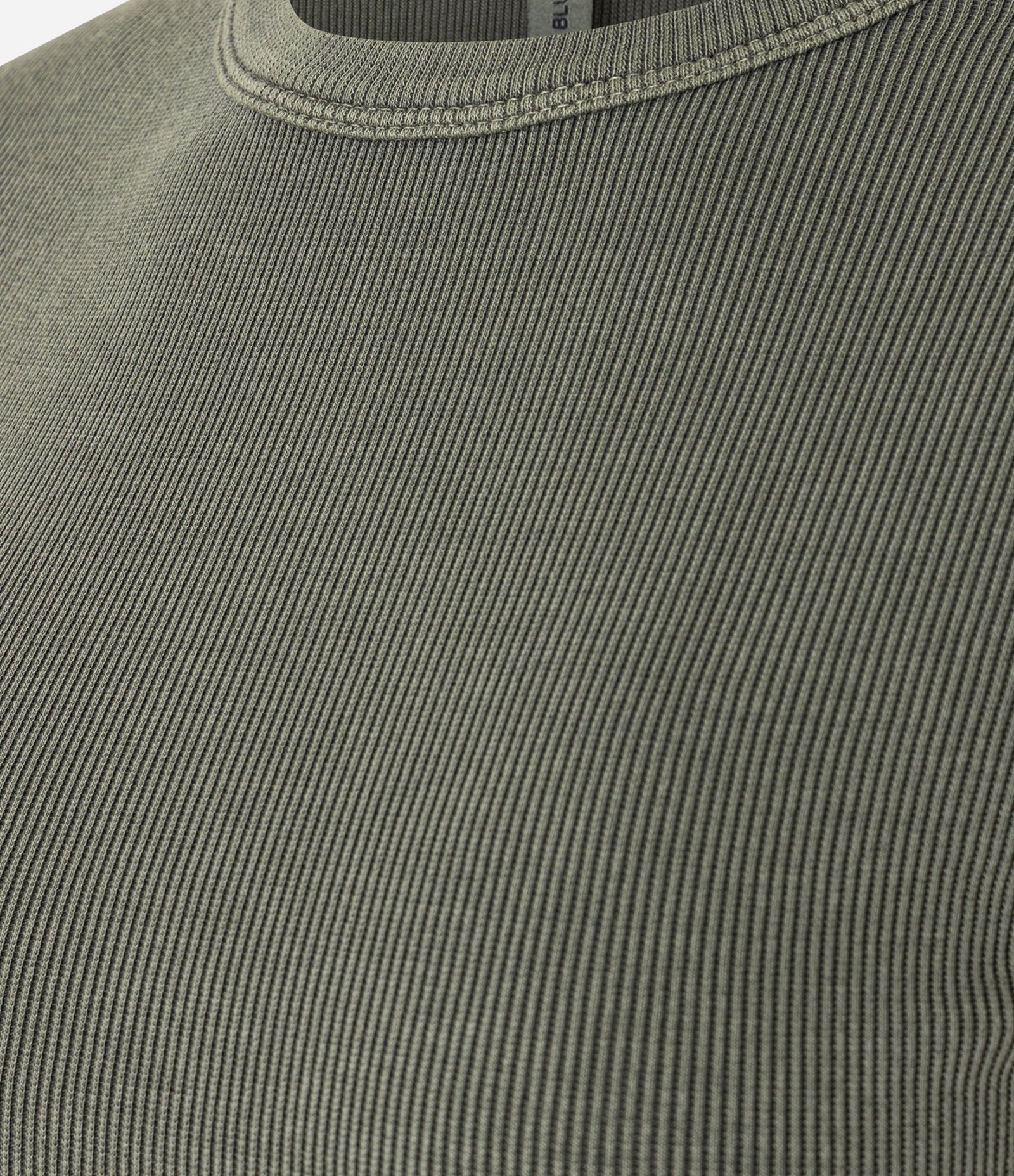 Blusa Canelada em Ribana Estonada com Barra Redonda Verde 7