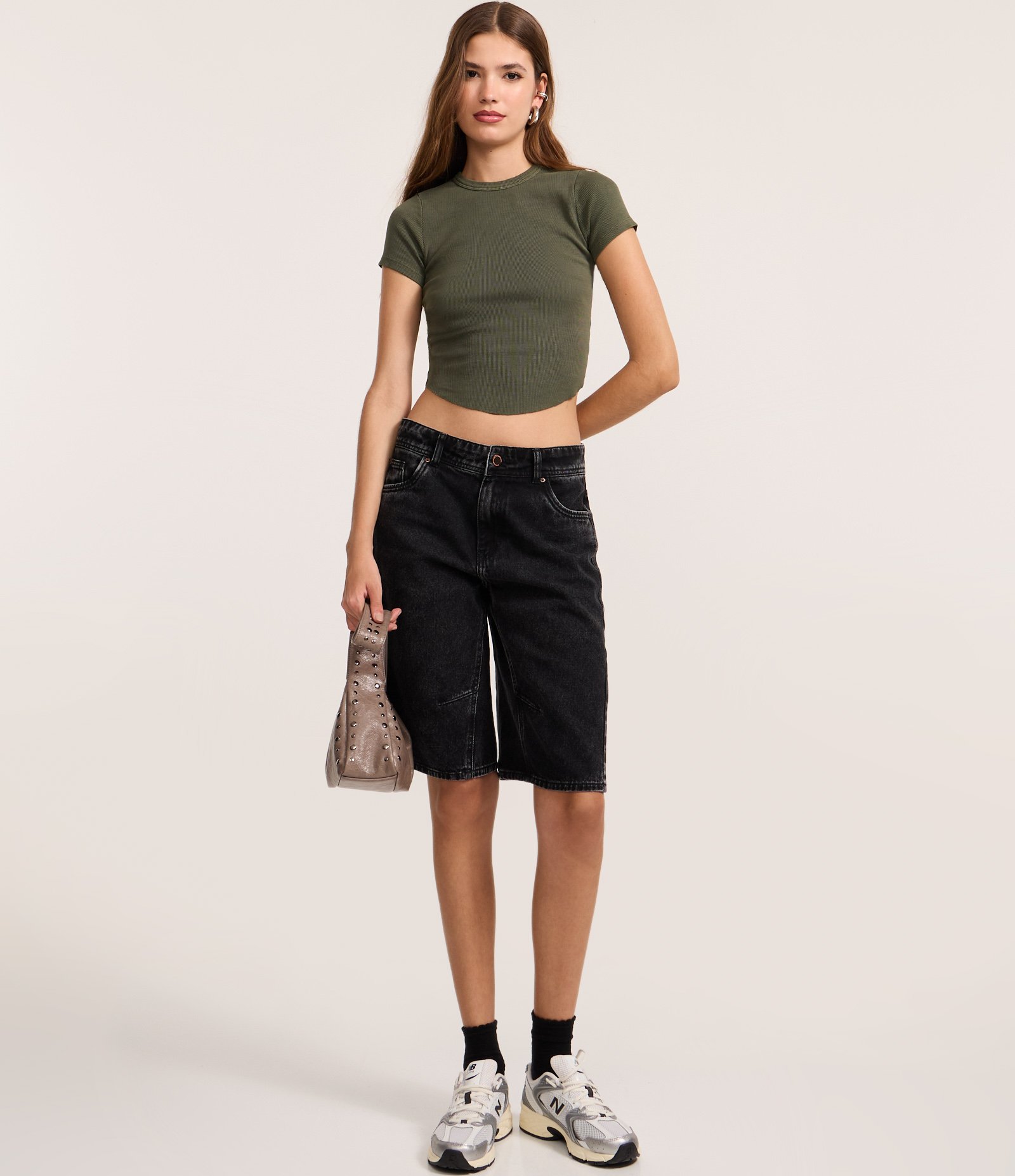 Blusa Canelada em Ribana Estonada com Barra Redonda Verde 2