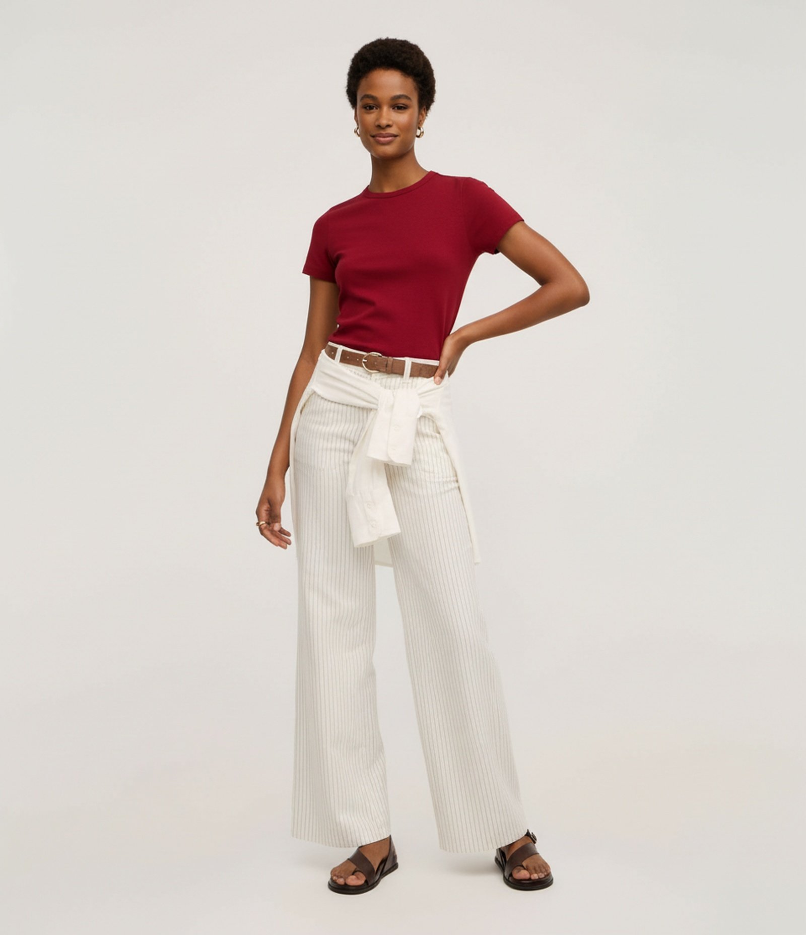 Blusa Slim Básica em Algodão Peruano com Gola Redonda Vermelho 4