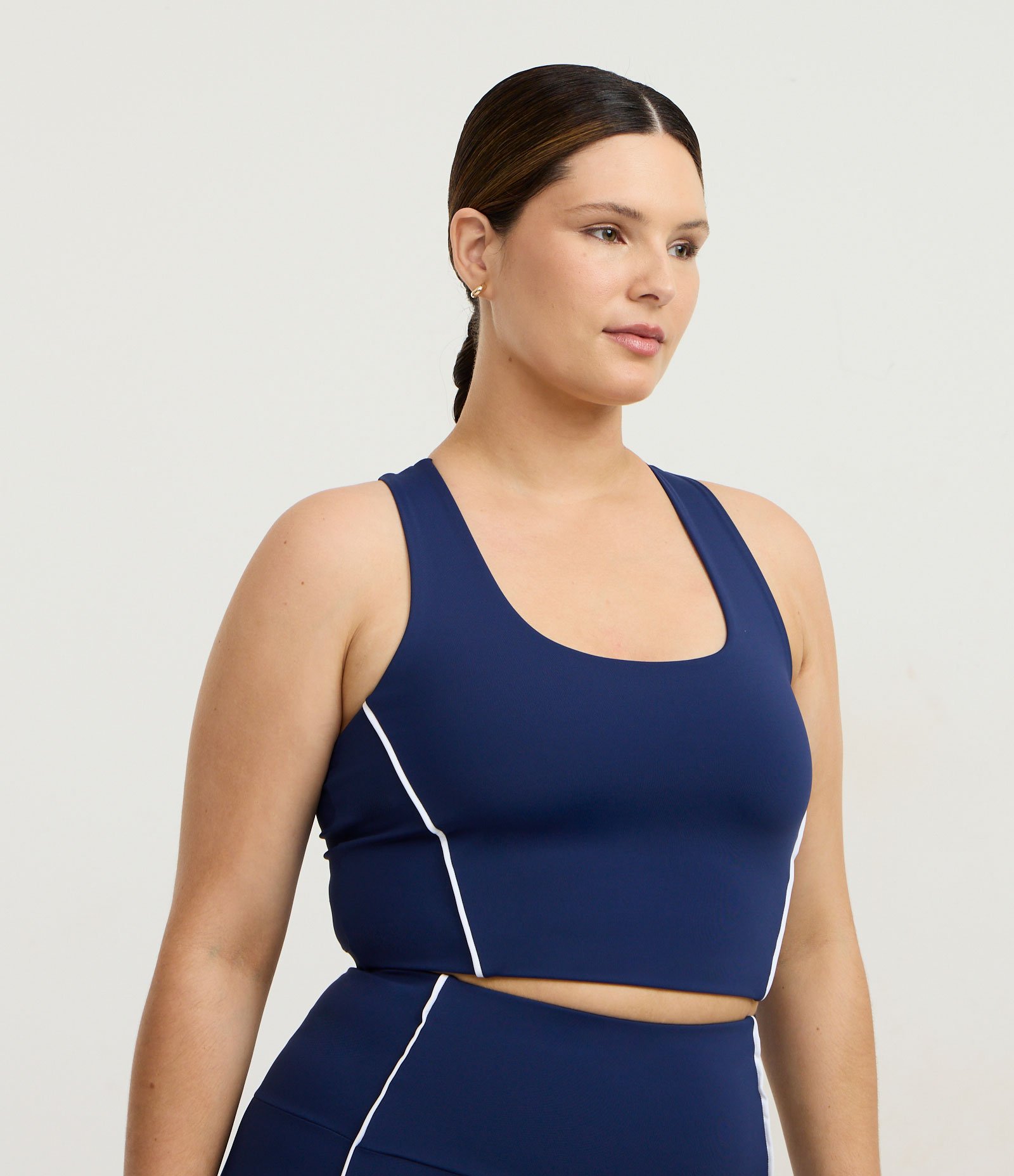 Top Esportivo com Tecnologia Dry e Detalhes Contrastantes Curve & Plus Size Azul 1