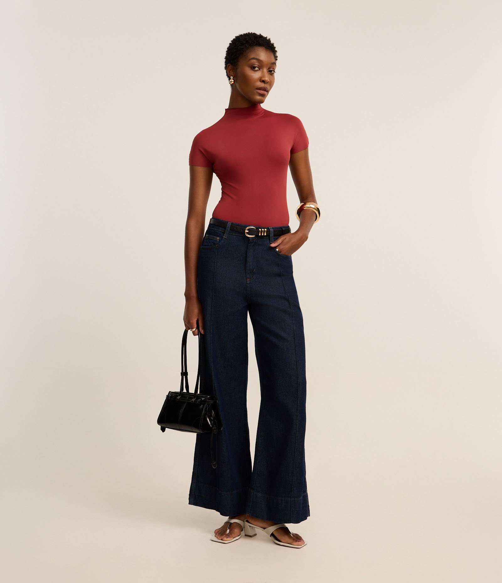 Body em Microfibra com Golinha Média Vermelho 2