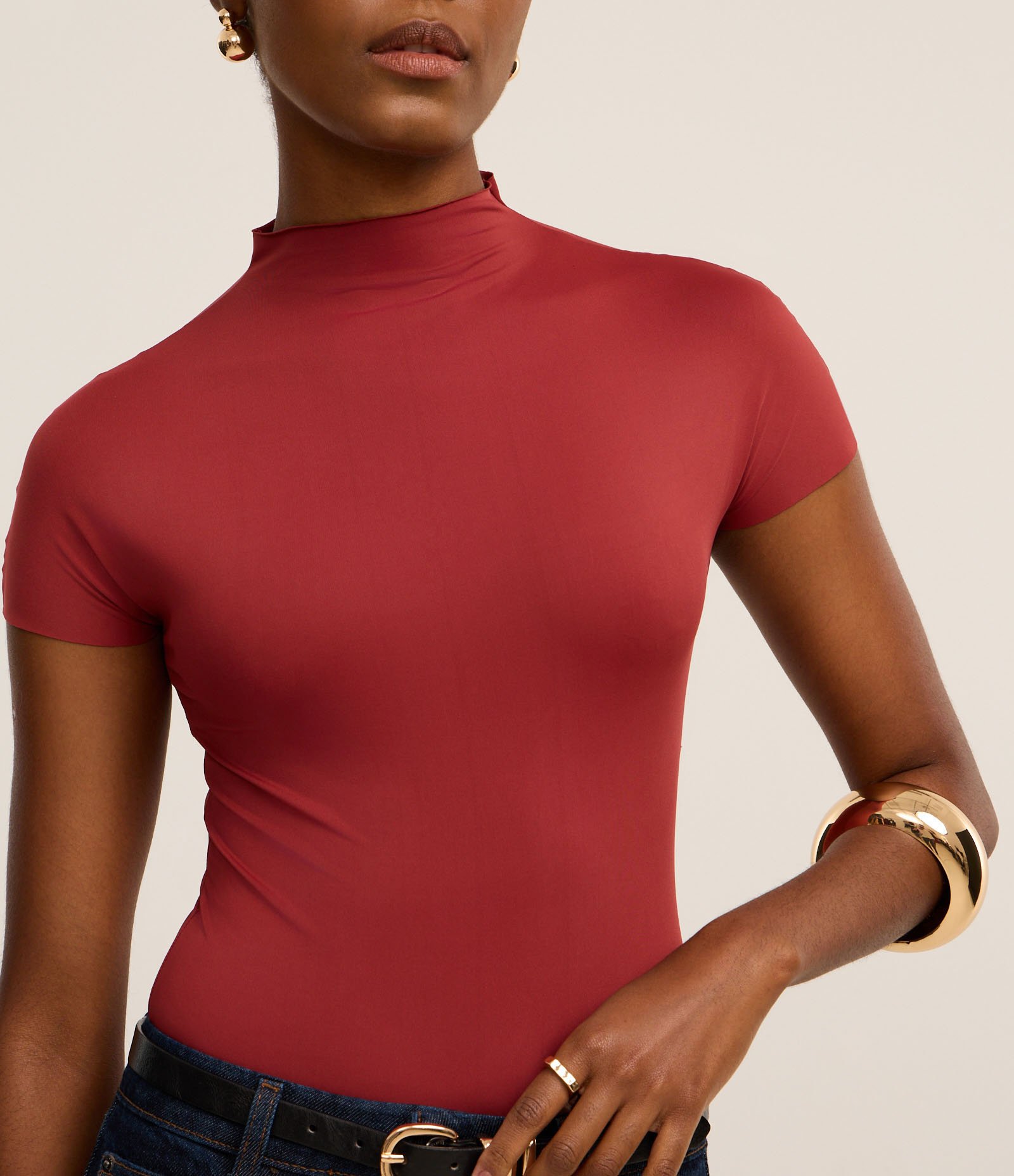 Body em Microfibra com Golinha Média Vermelho 3