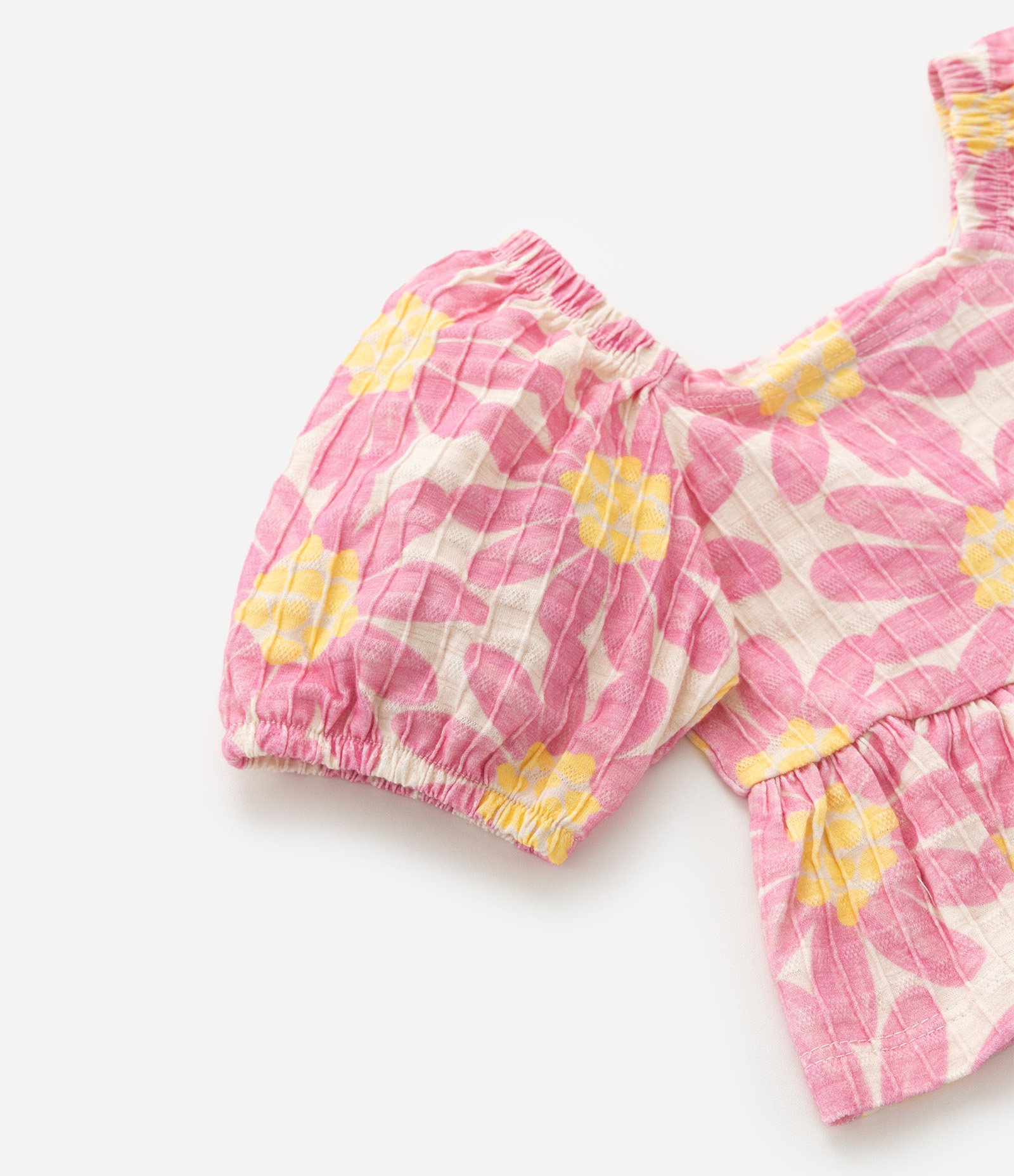 Conjunto Infantil em Algodão com Estampa de Flores - Tam 1 a 5 Anos Rosa 9