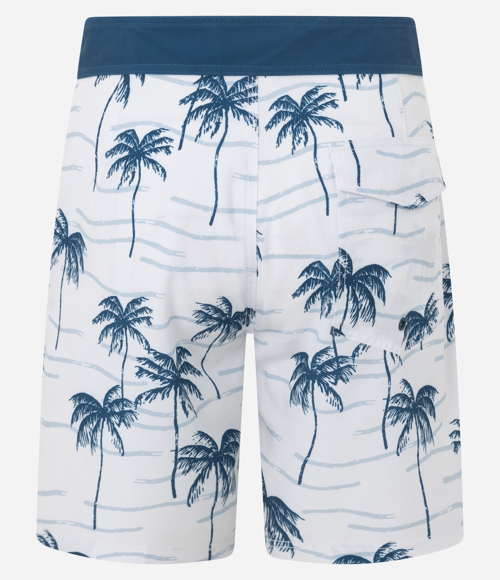 Bermuda de Banho em Microfibra Leve com Estampa Tropical de Coqueiros Praianos Branco 5